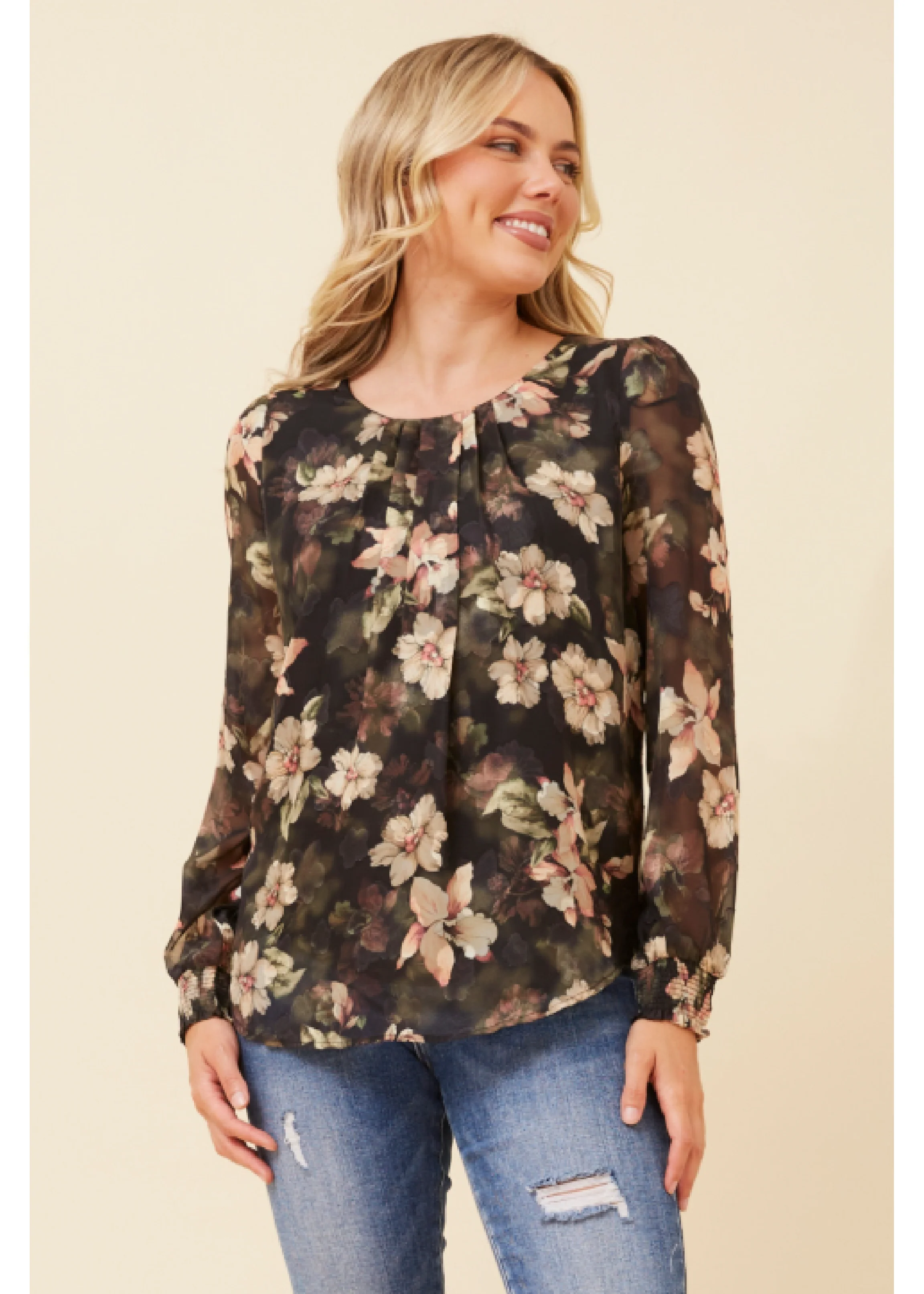 Alana Green Floral Print Blouse - Image 5