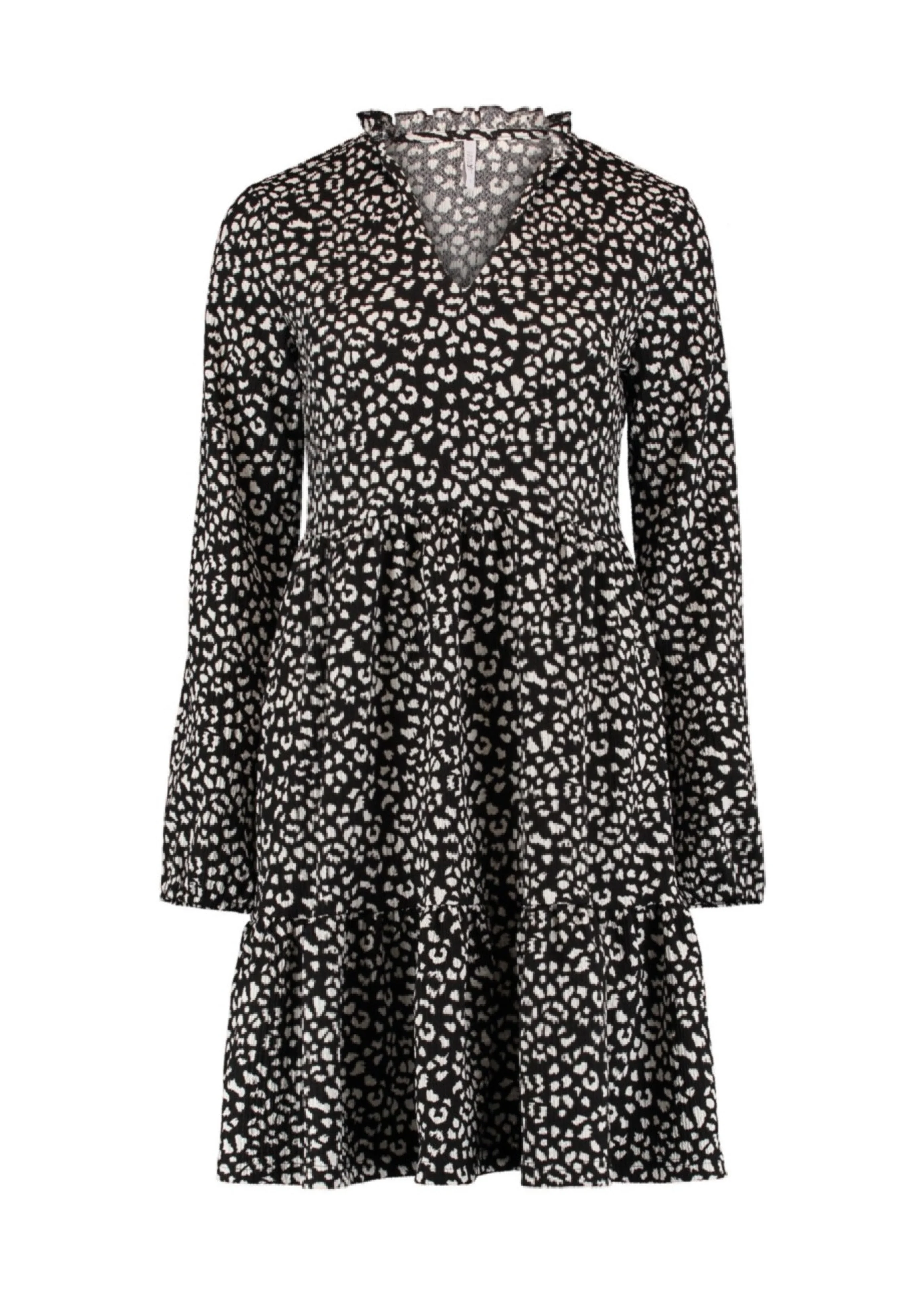 Alba Black Leopard Smock Dress - Image 7