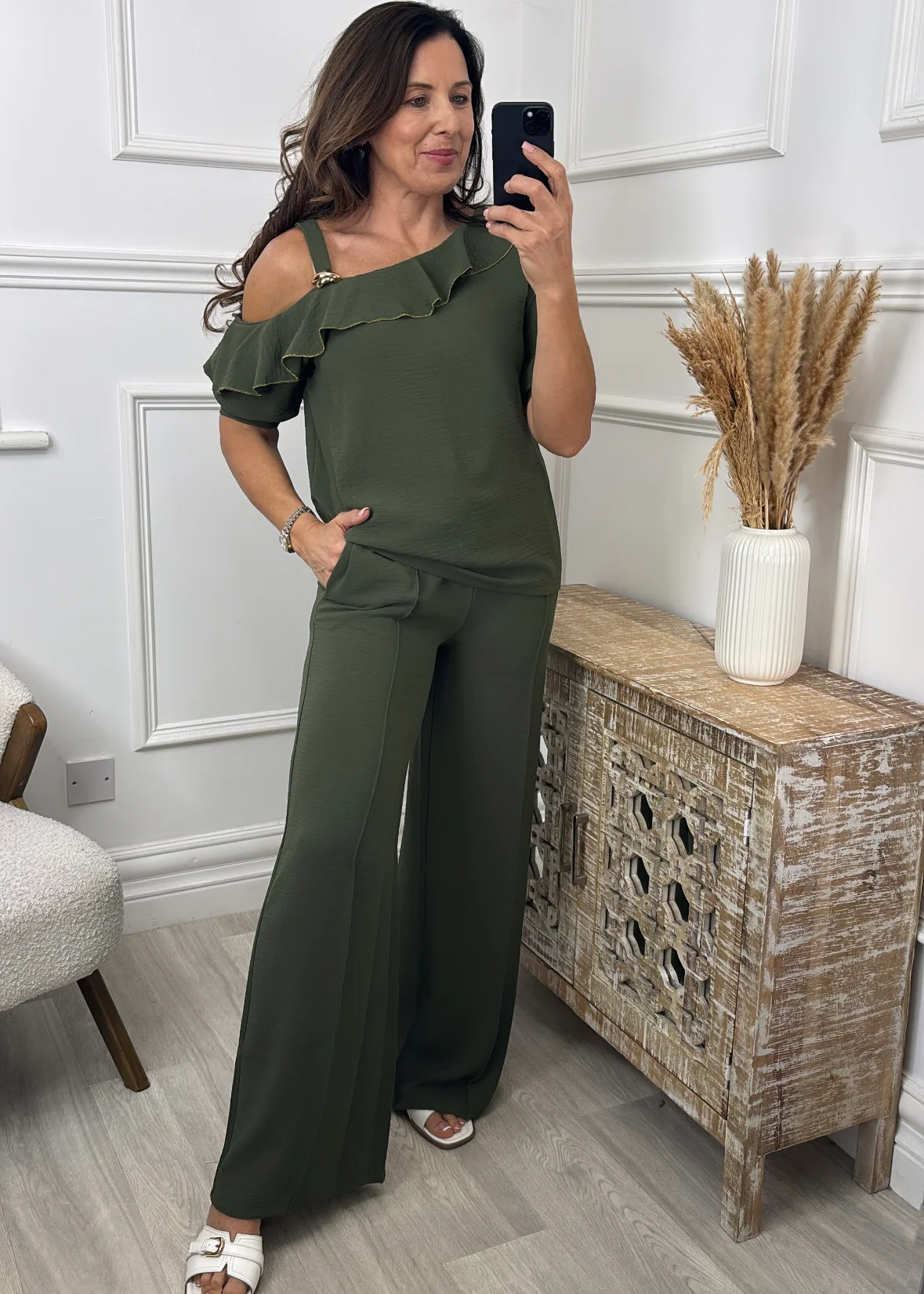 🖤Pre Order🖤Alison Khaki Frill Set - Image 2