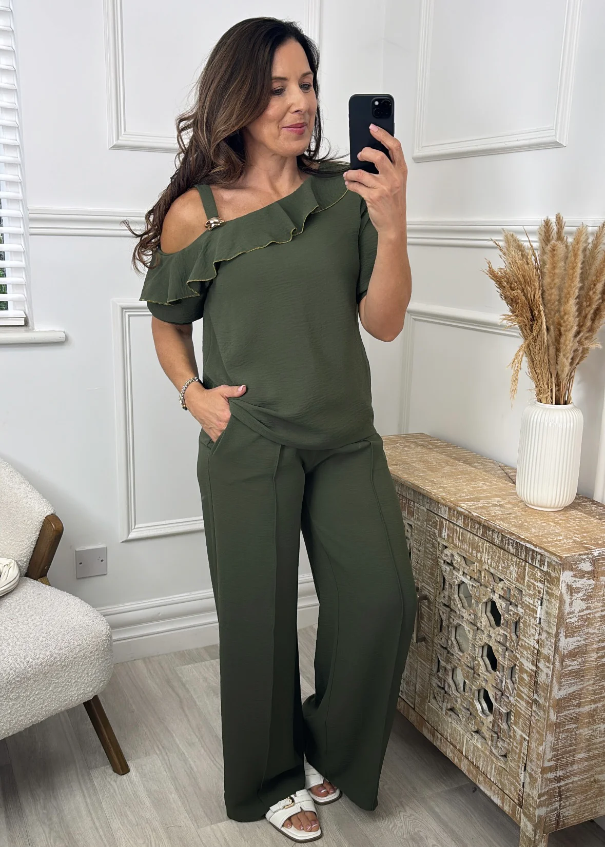 🖤Pre Order🖤Alison Khaki Frill Set - Image 3