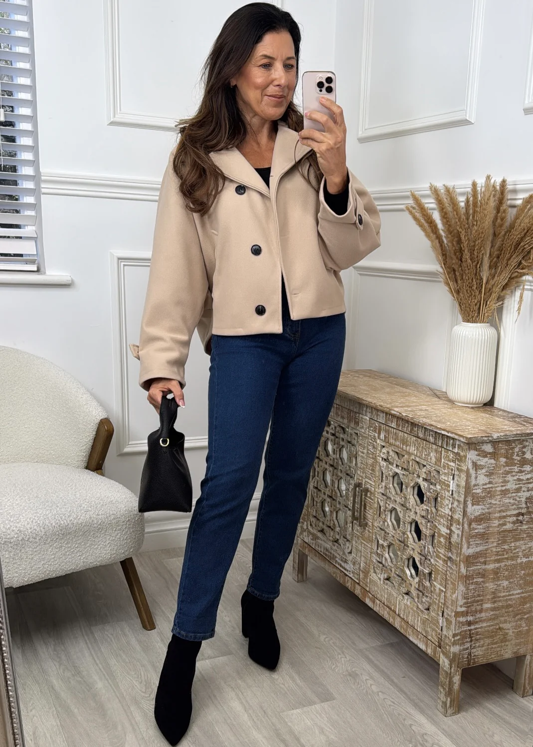 Anna Beige Batwing Sleeve Jacket