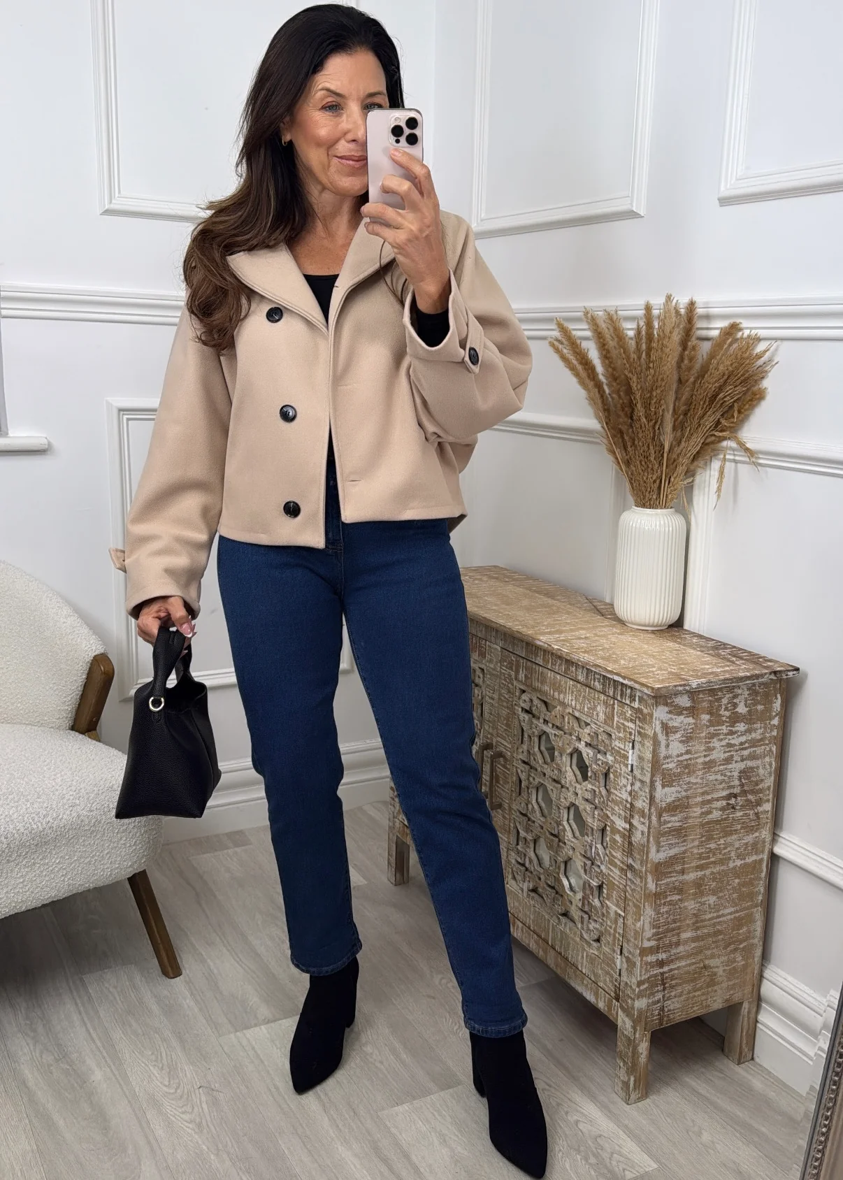 Anna Beige Batwing Sleeve Jacket - Image 2