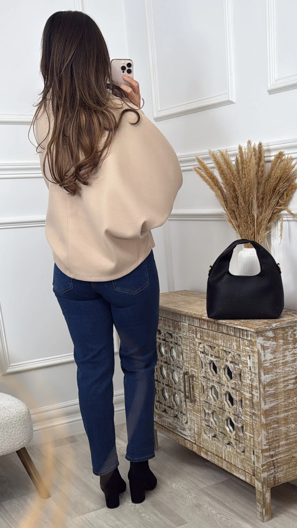 Anna Beige Batwing Sleeve Jacket - Image 3