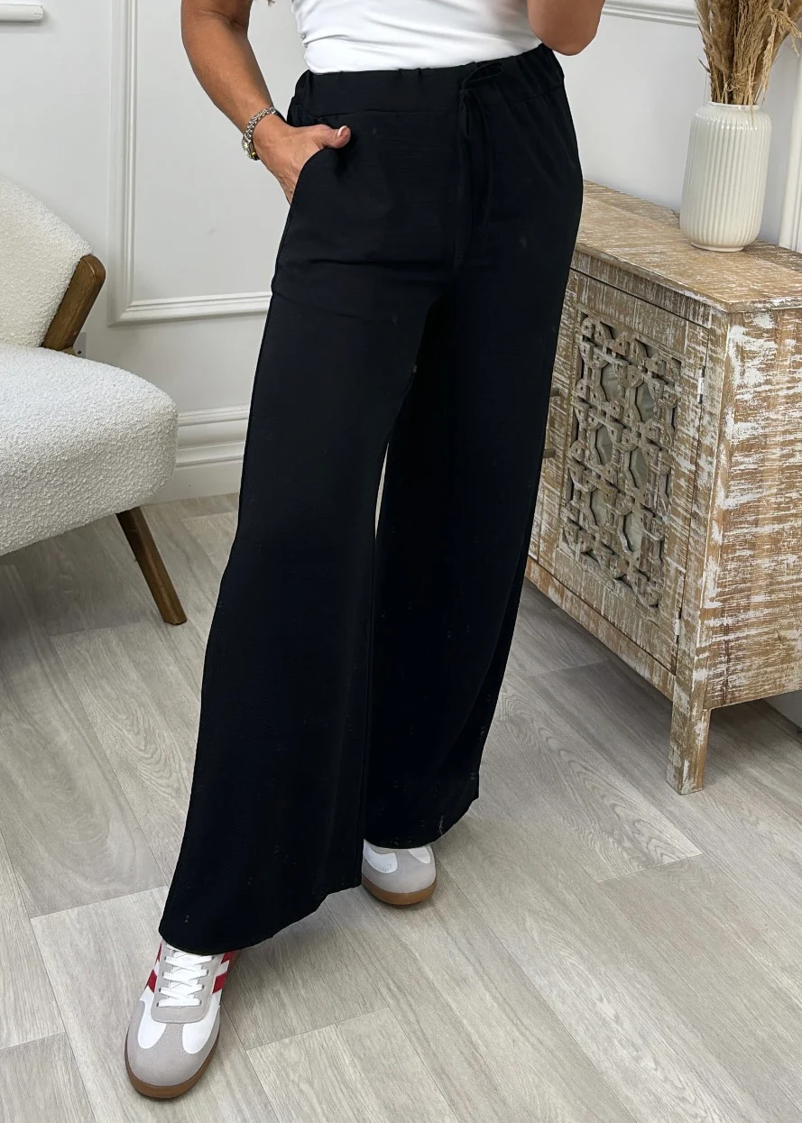 Antoinette Black Wide Leg Pants - Image 4