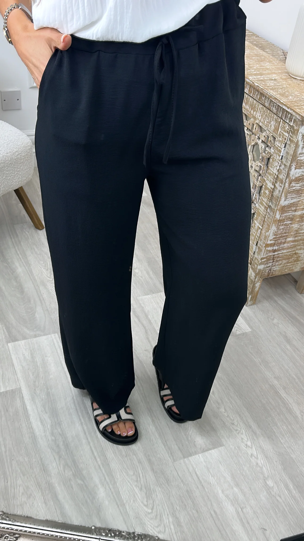 Antoinette Black Wide Leg Pants - Image 5