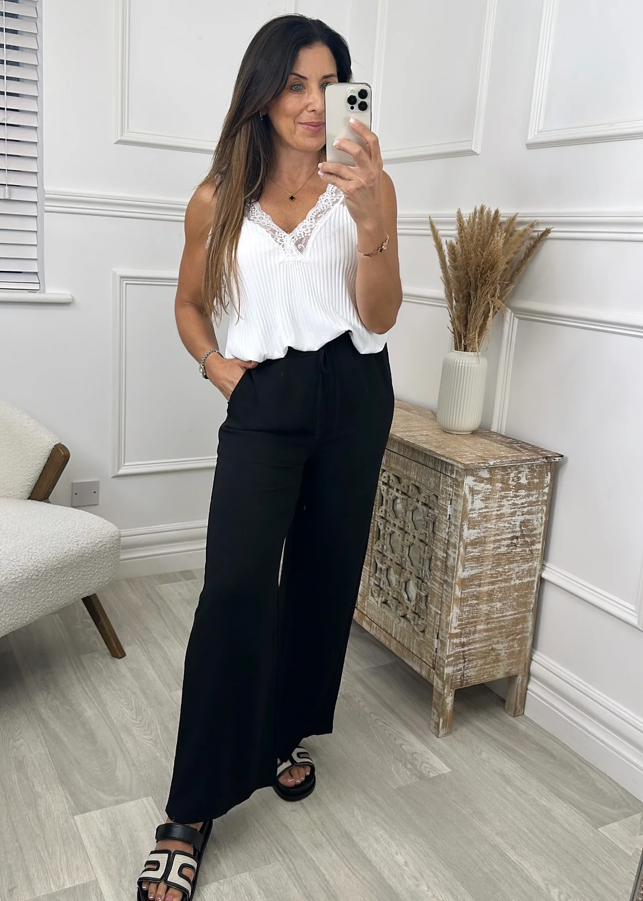 Antoinette Black Wide Leg Pants - Image 7