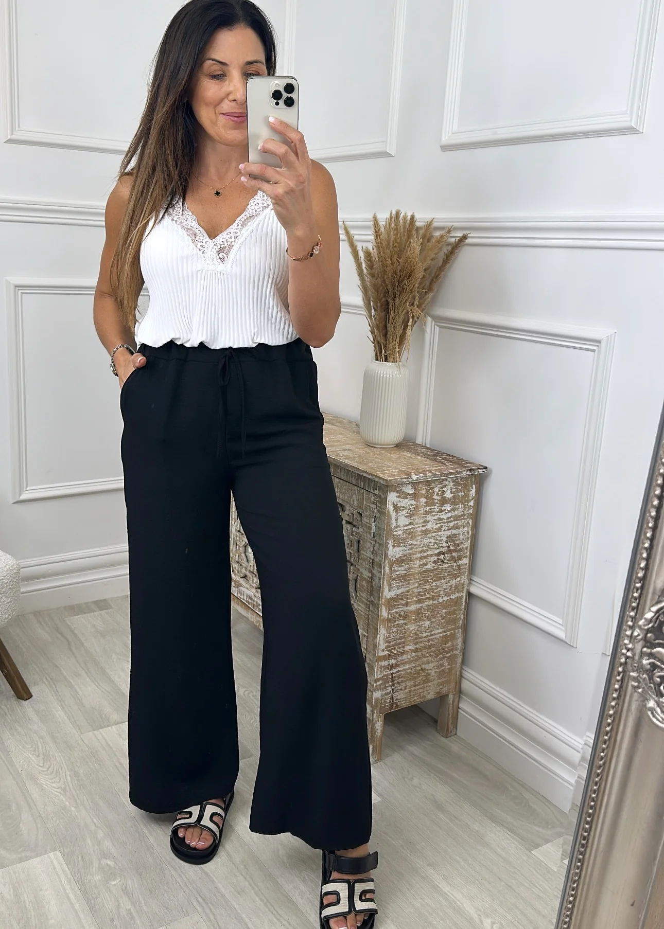 Antoinette Black Wide Leg Pants - Image 9