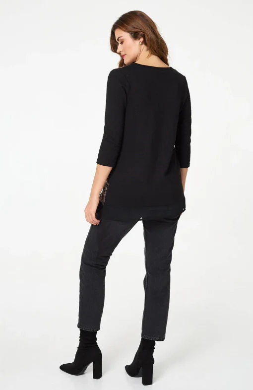 Ariella Black Leopard Panel Top - Image 6