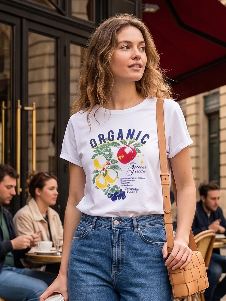 Arleth Organic Juice White T-Shirt - Image 4