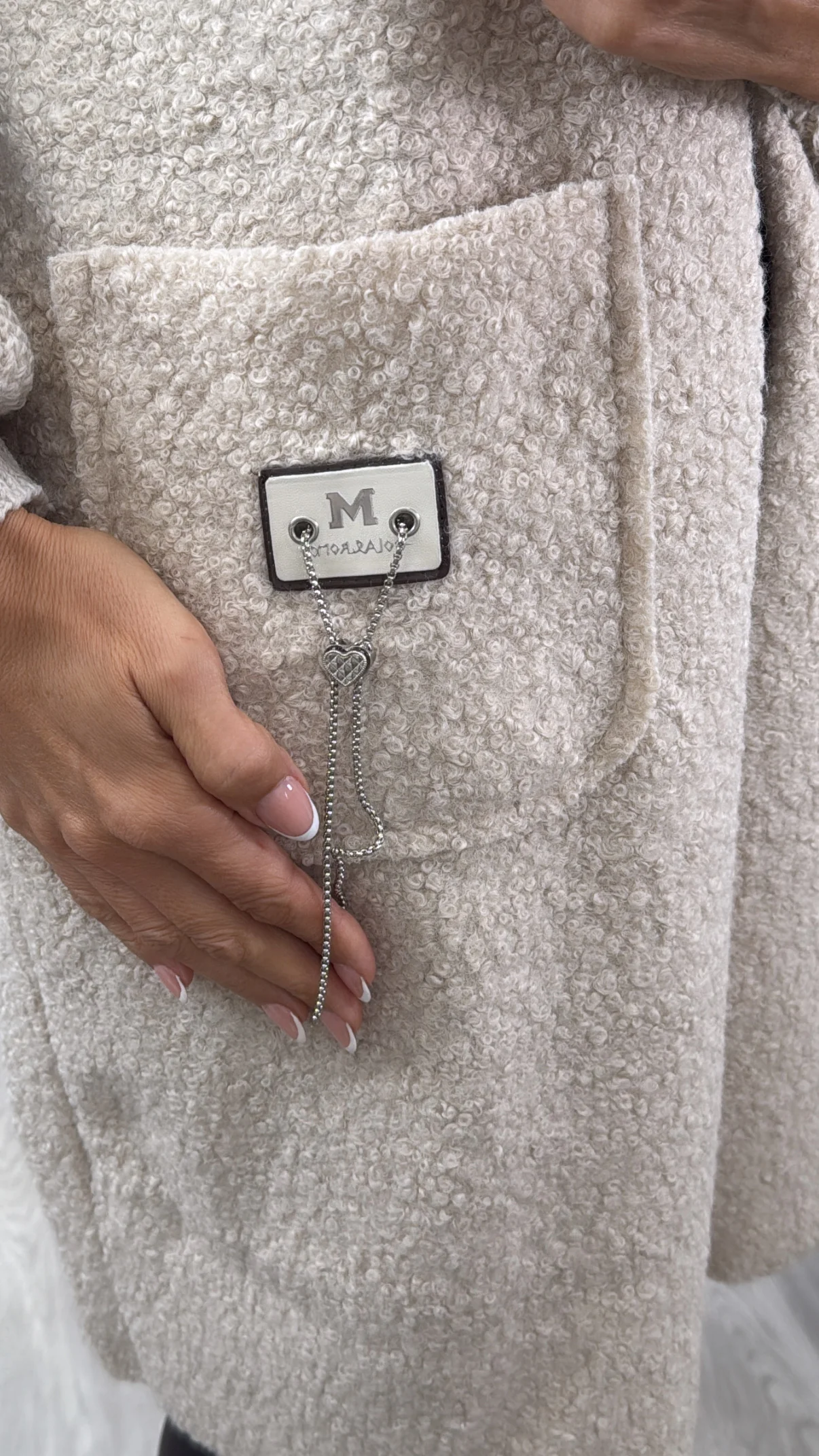 Ashley Beige Knit Sleeve Coatigan - Image 3