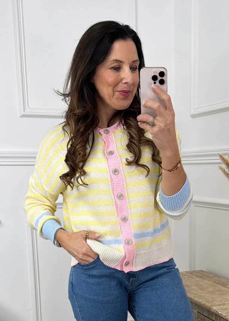 Aurelia Yellow Striped Cardigan