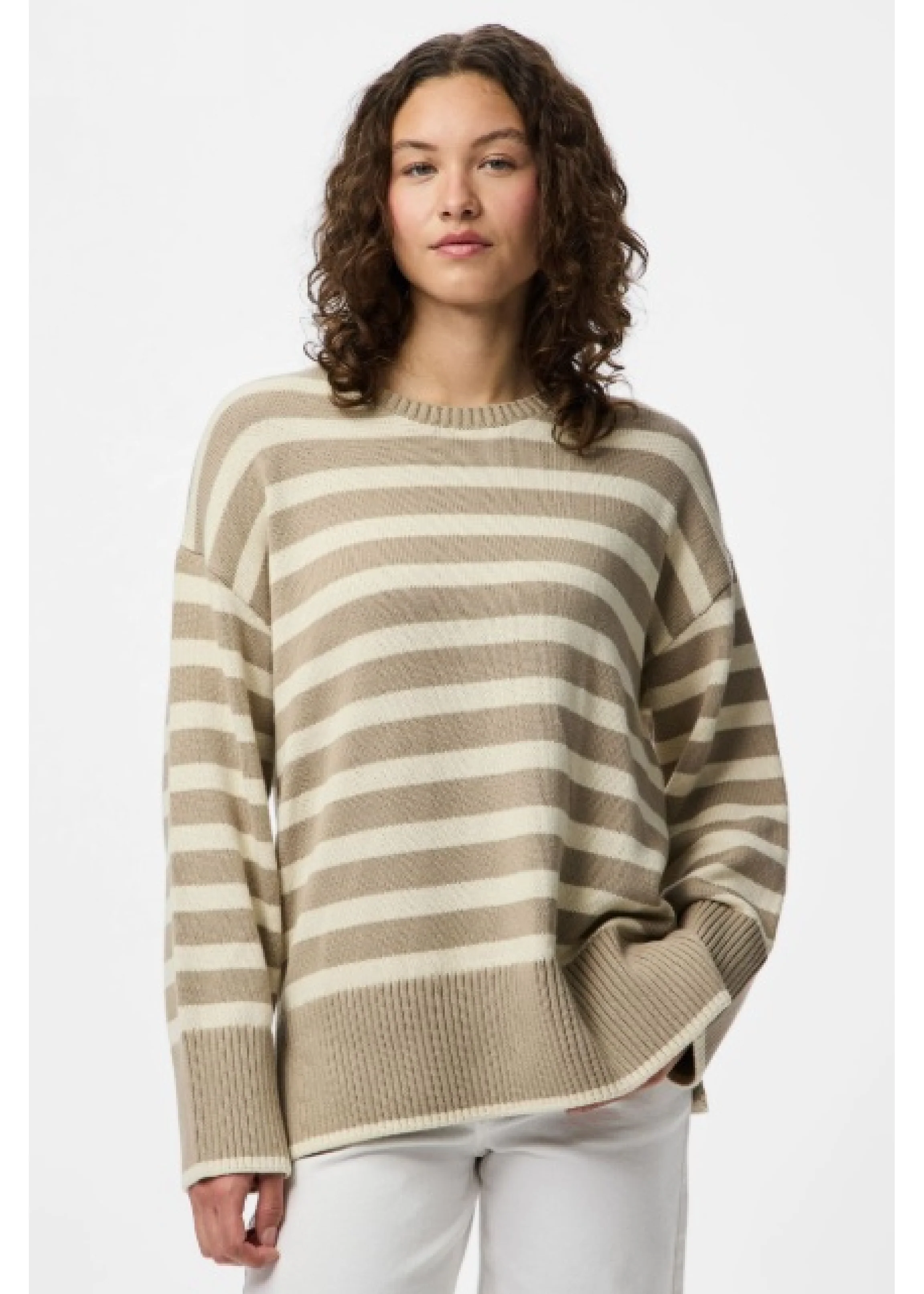 Ava Crockery Beige Striped Pullover - Image 5