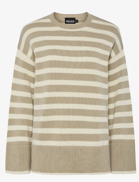 Ava Crockery Beige Striped Pullover - Image 6