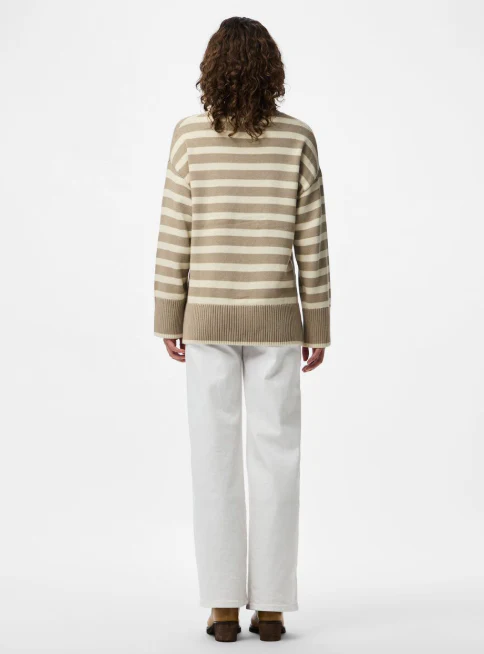 Ava Crockery Beige Striped Pullover - Image 8