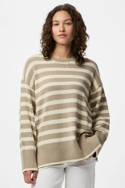 Ava Crockery Beige Striped Pullover - Image 9