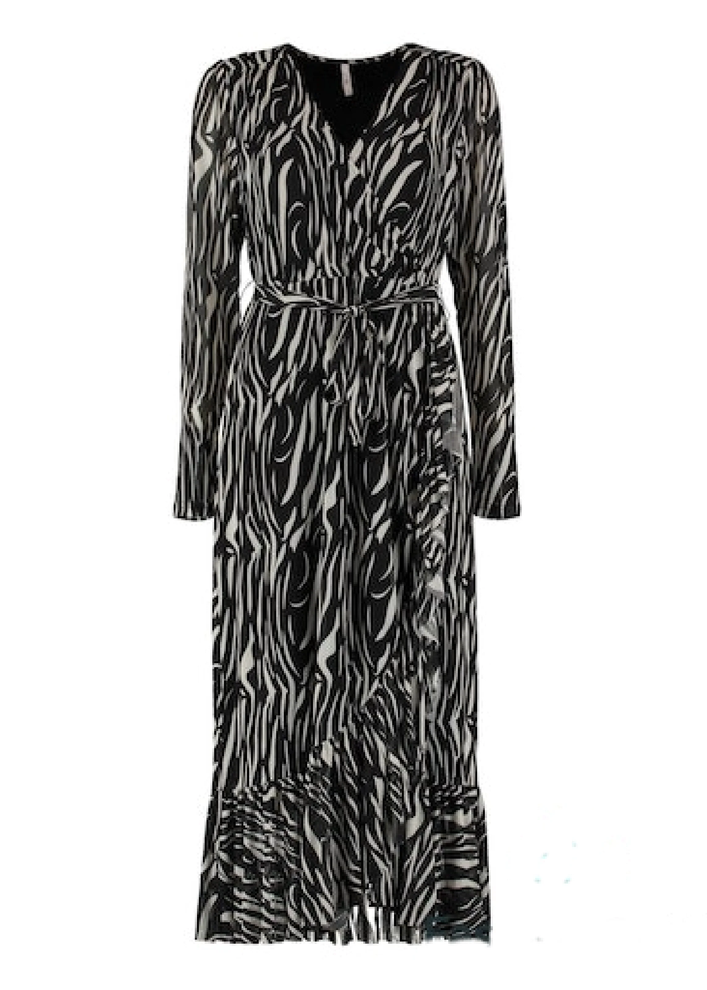 Beatrice Black Animal Print Wrap Dress - Image 5