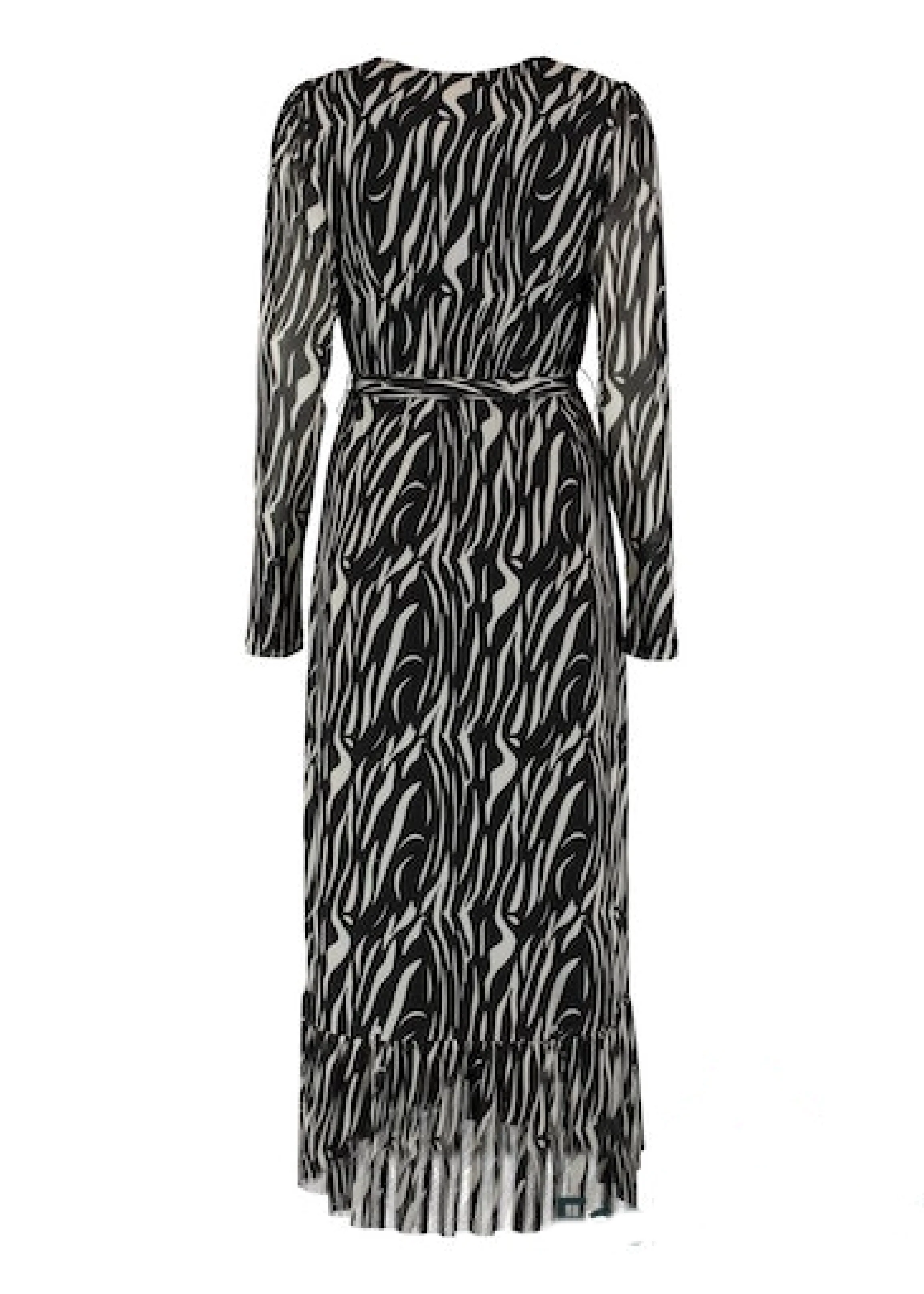 Beatrice Black Animal Print Wrap Dress - Image 6