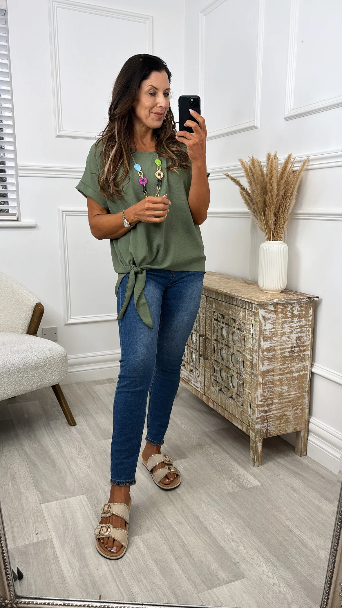 Bernadette Khaki Side Knot Top - Image 3