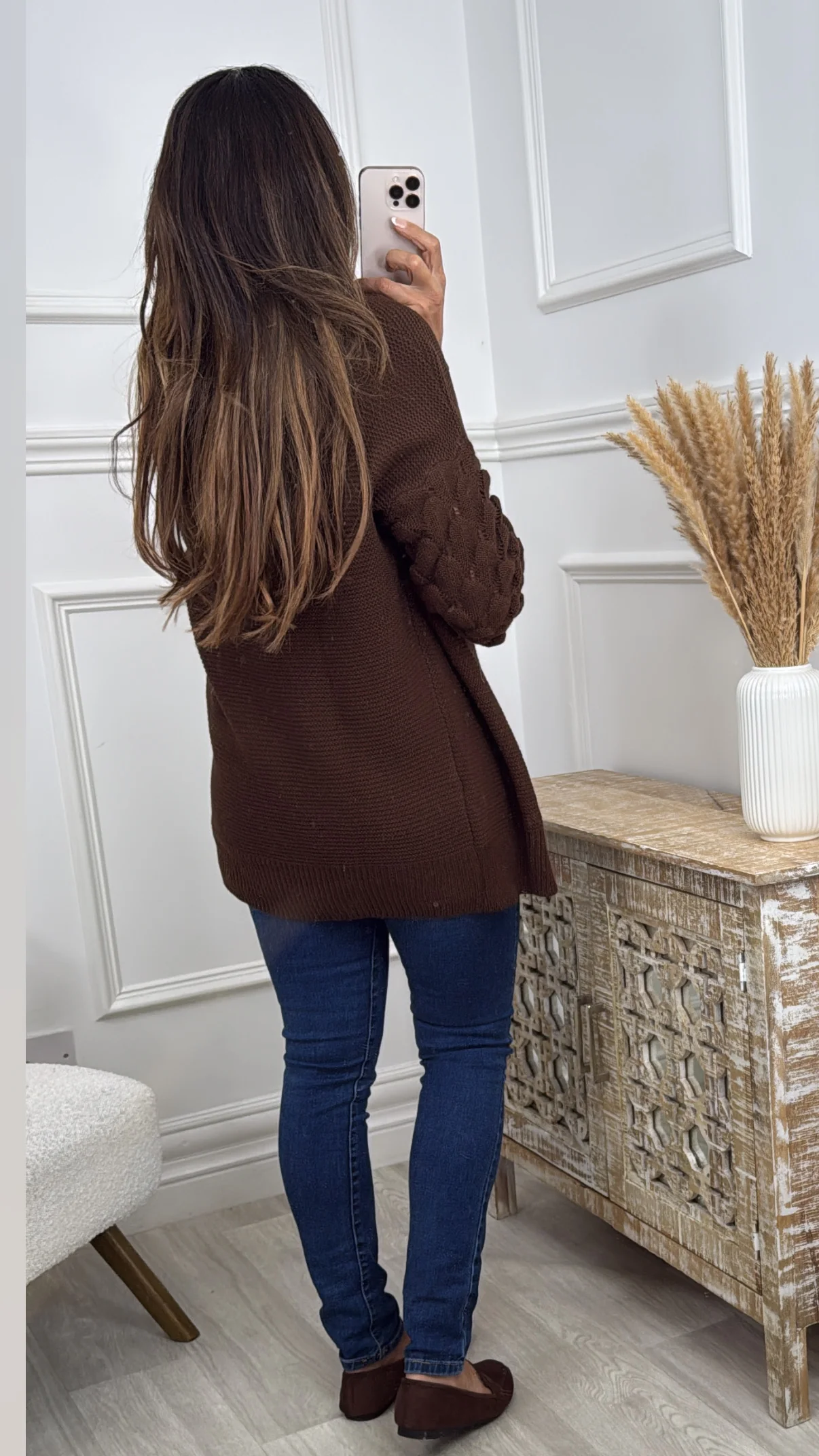 Blair Brown Bubble Sleeve Cardigan - Image 5