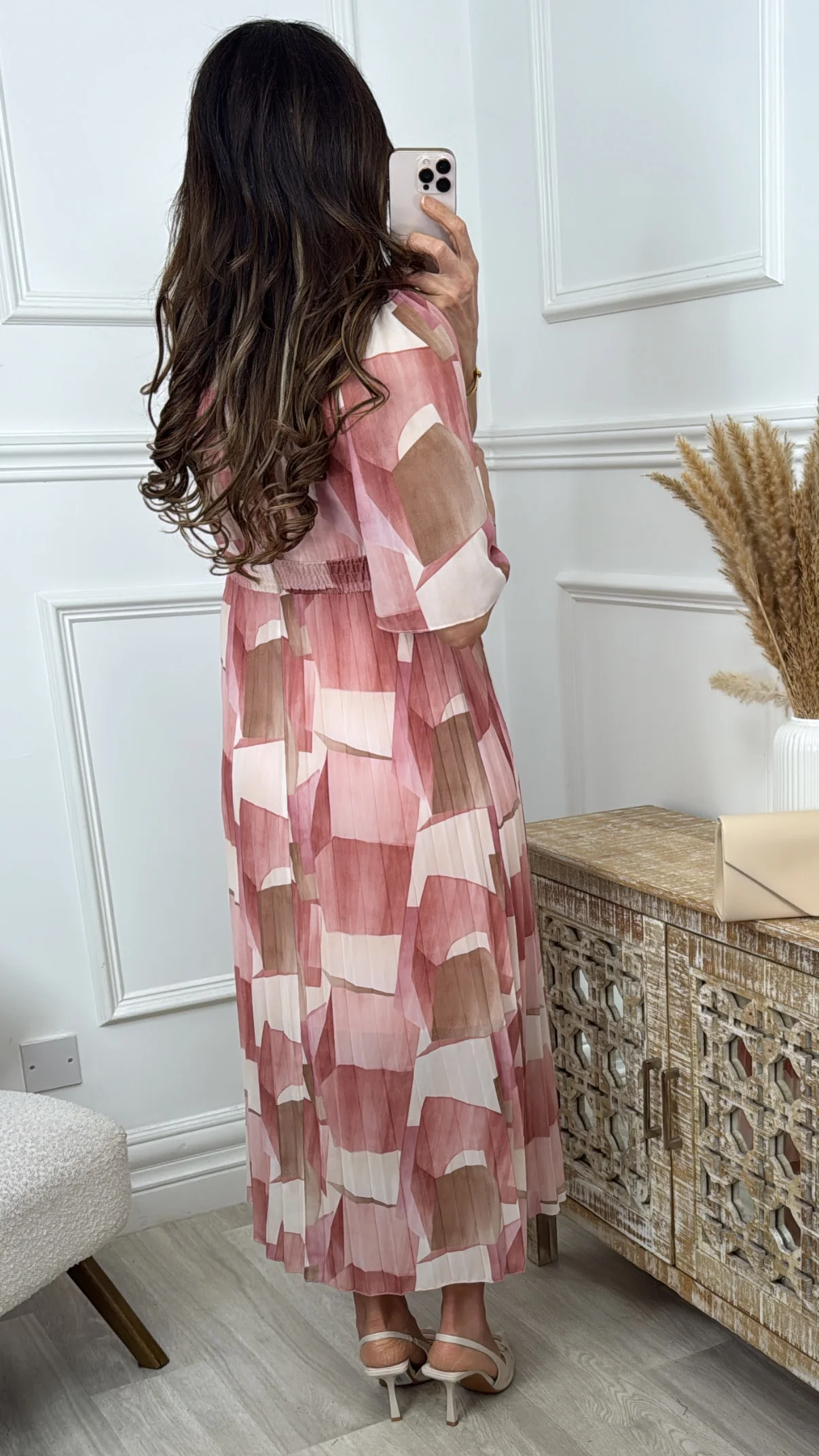 Blaise Rose Geo Print Wrap Dress - Image 3