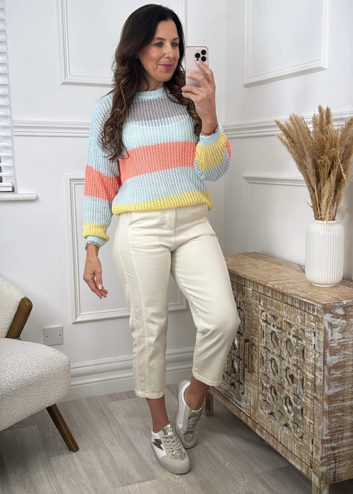 Blakely Aqua Wide Stripes Jumper - Image 2