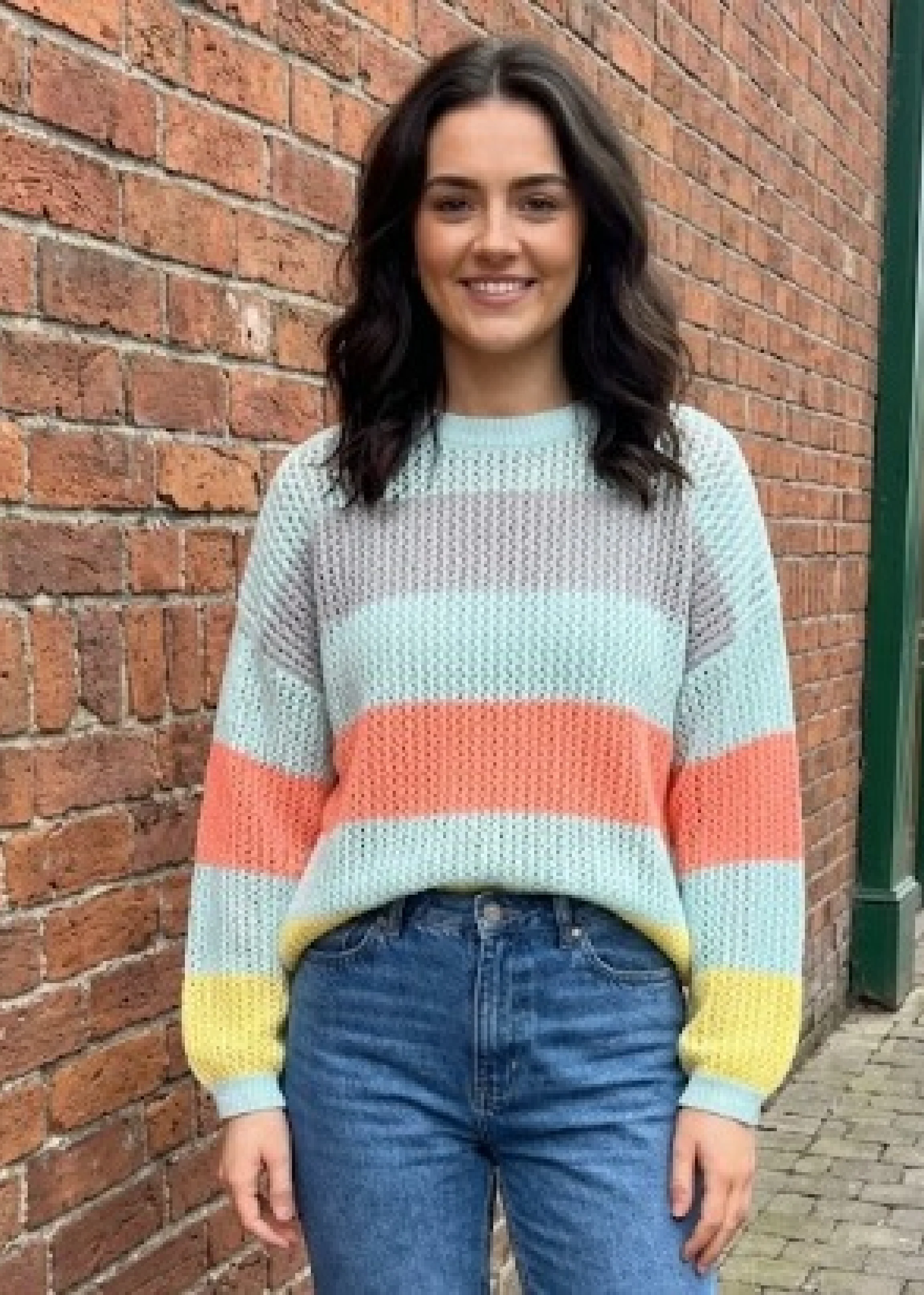 Blakely Aqua Wide Stripes Jumper - Image 4