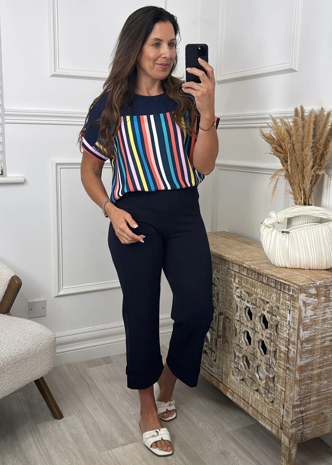 Caoimhe Navy Striped T-Shirt - Image 3