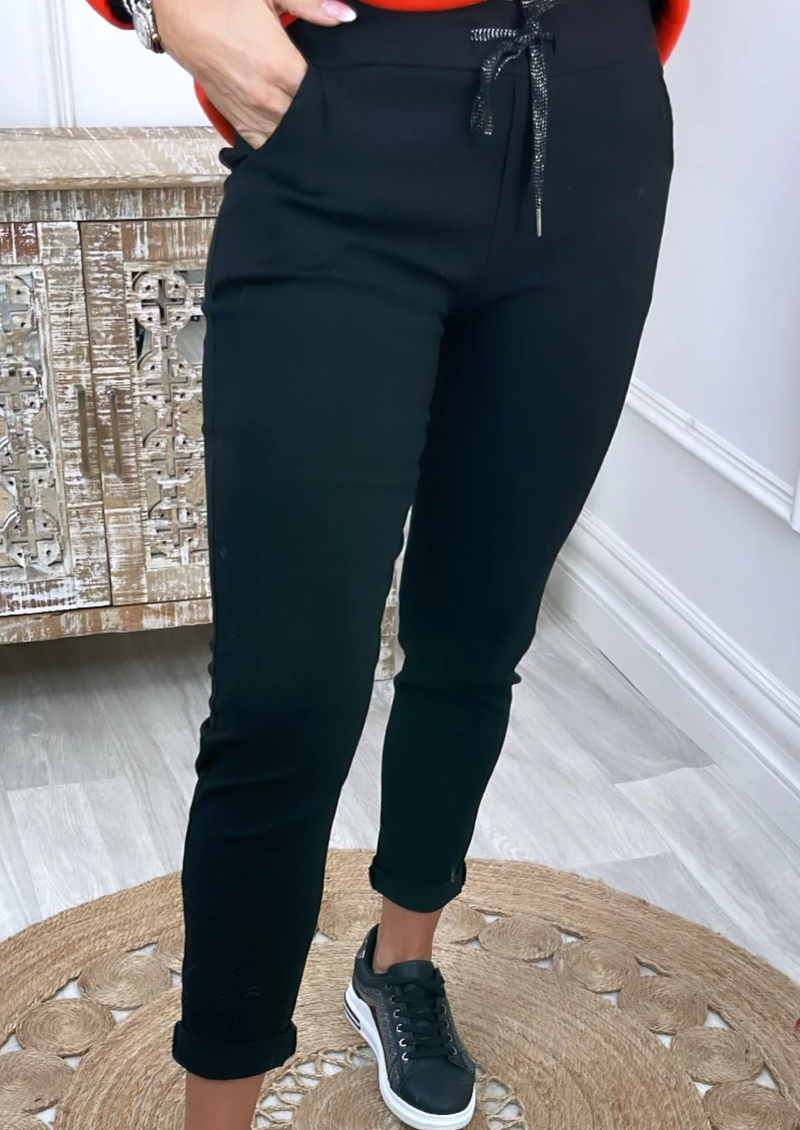 Caroline Black Chino Joggers - Image 3