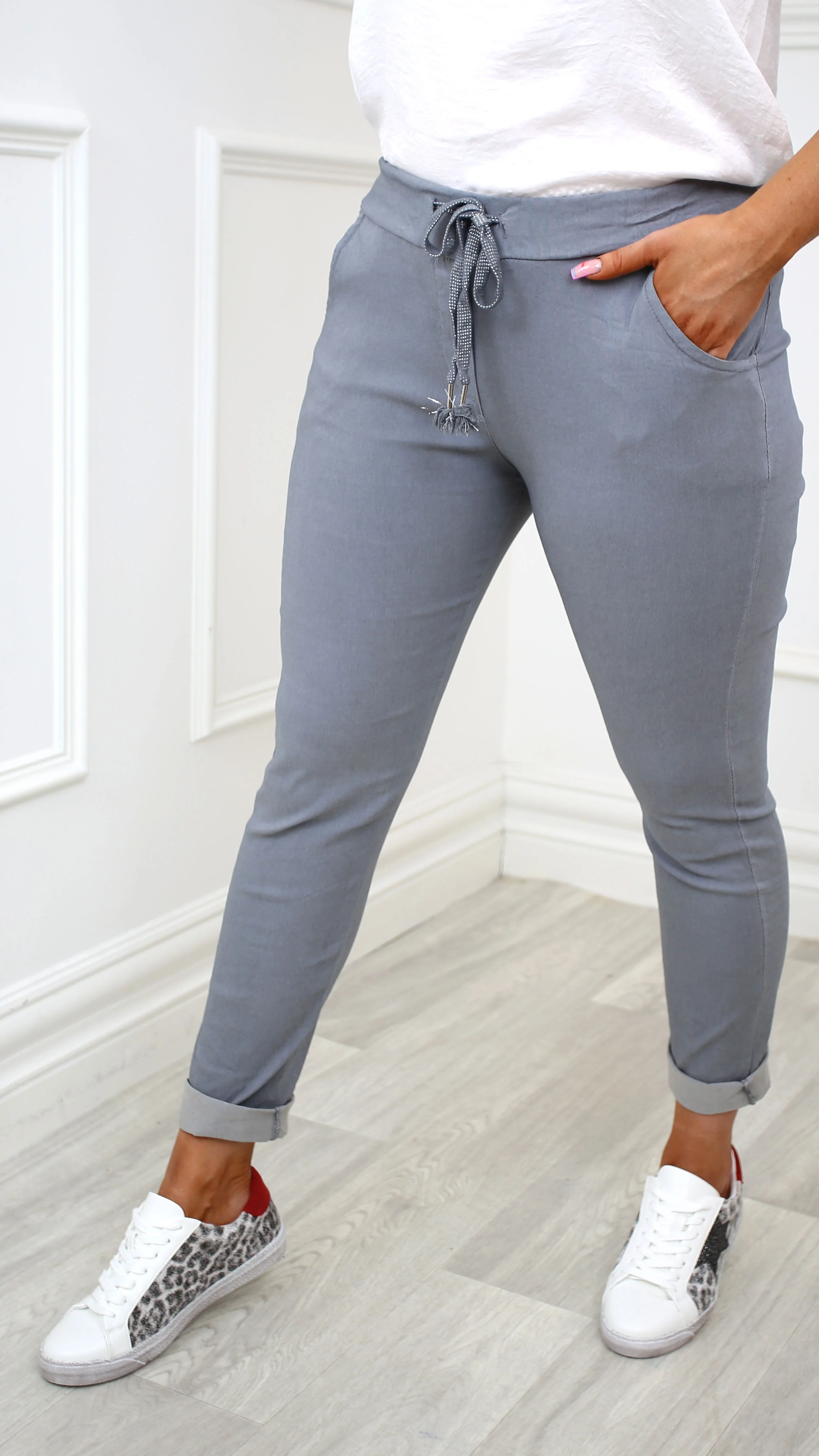 Caroline Grey Chino Joggers - Image 10