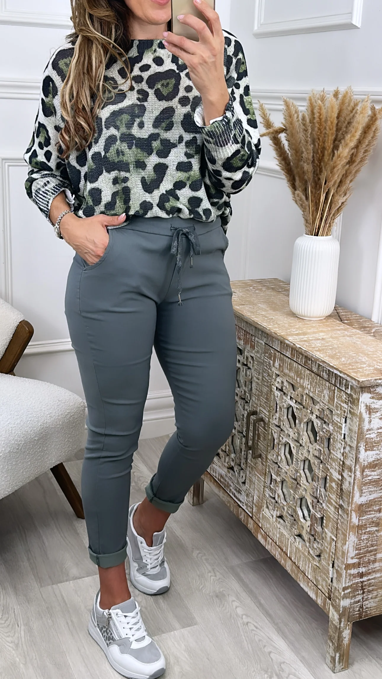 Caroline Grey Chino Joggers - Image 4