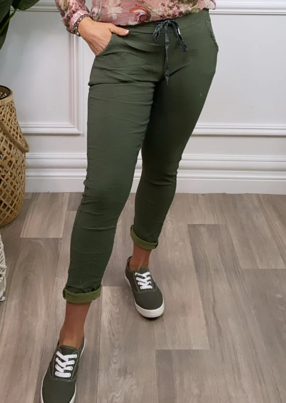 Caroline Khaki Chino Joggers - Image 3