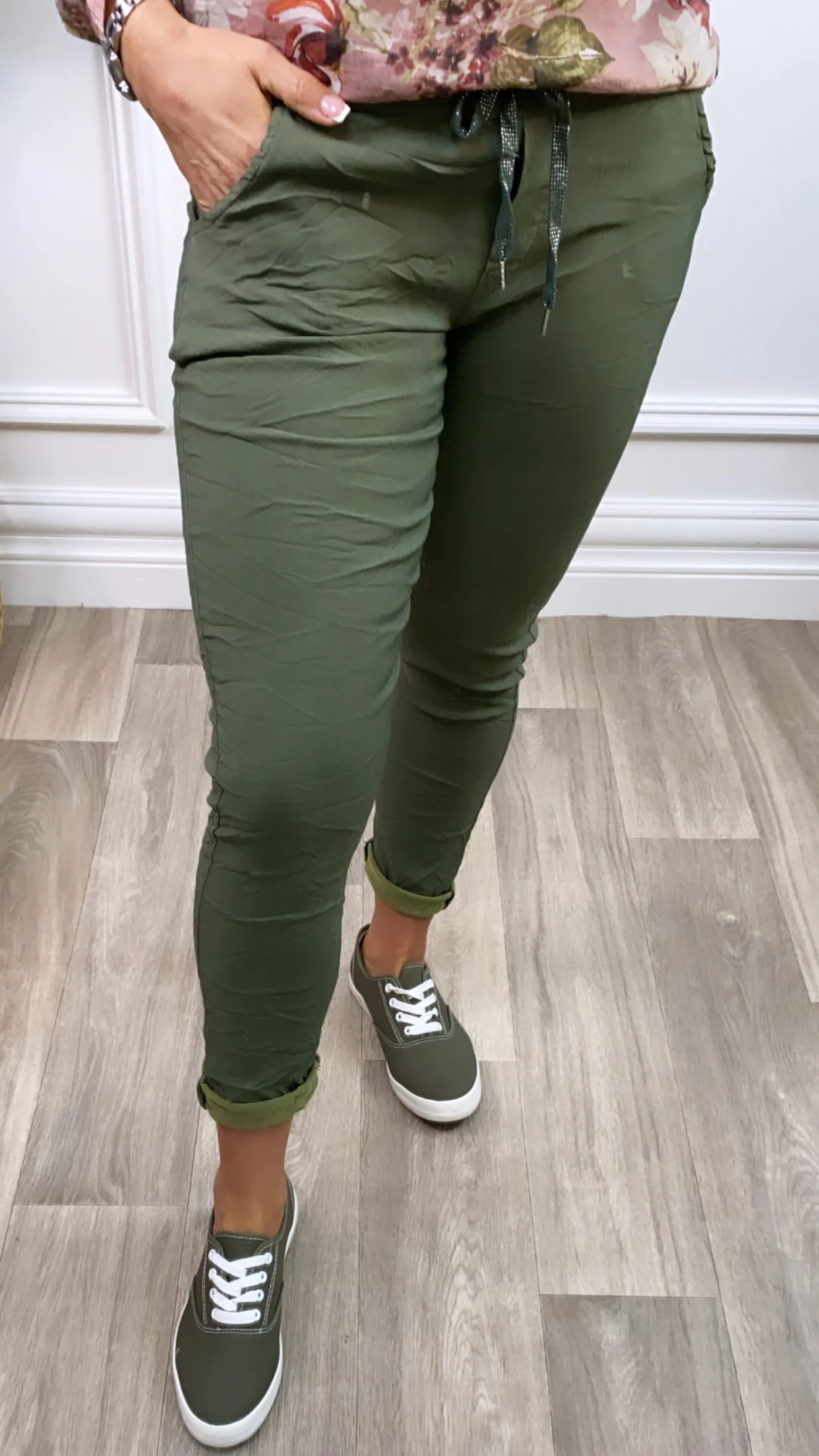 Caroline Khaki Chino Joggers - Image 4