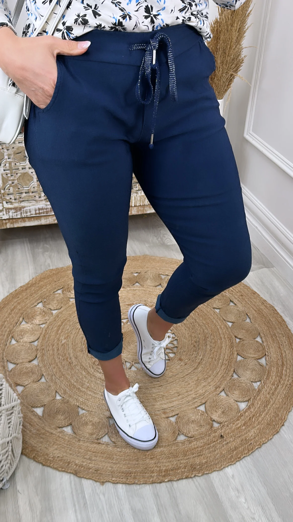 Caroline Navy Chino Joggers - Image 4