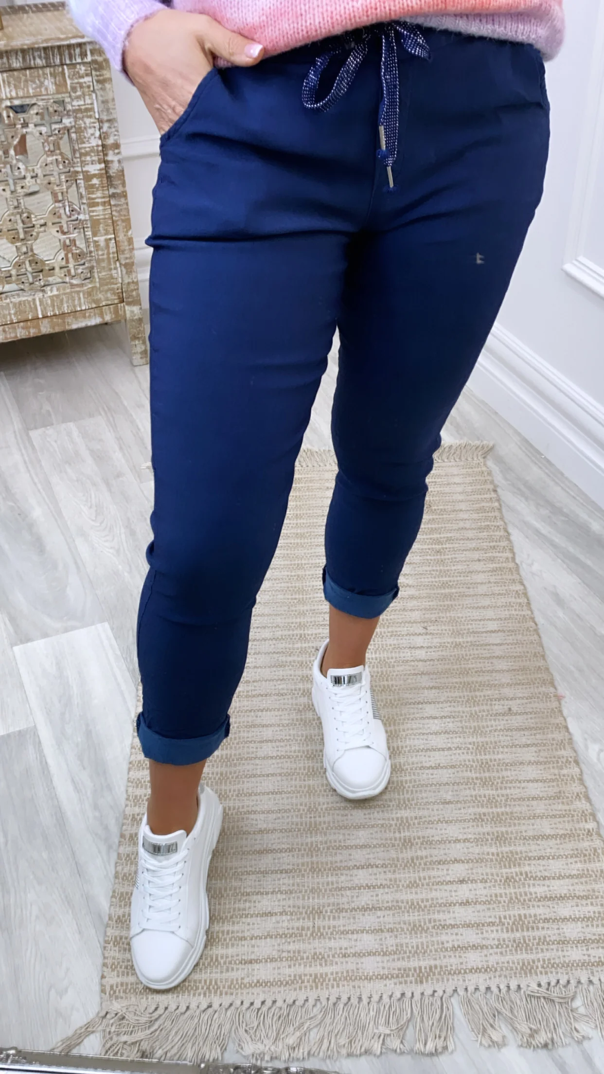 Caroline Navy Chino Joggers - Image 6