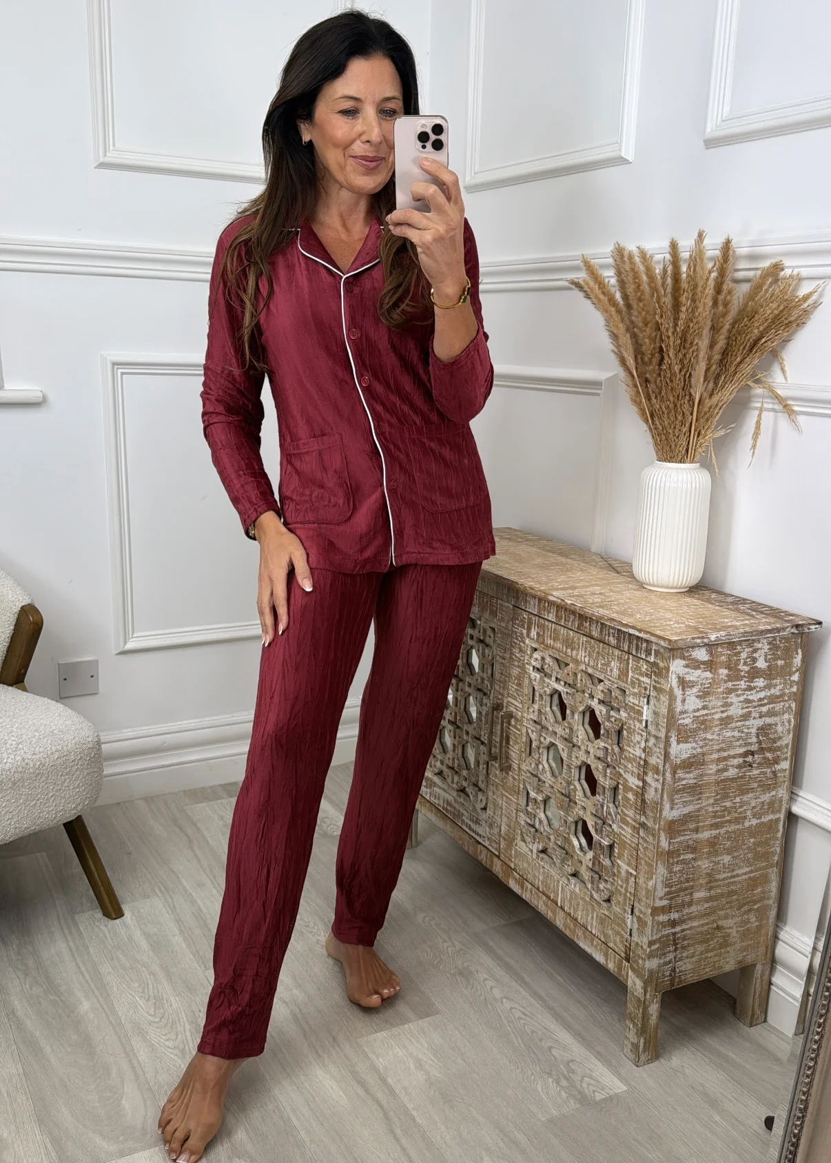 Cassandra Fuchsia Velour Pajama - Image 3