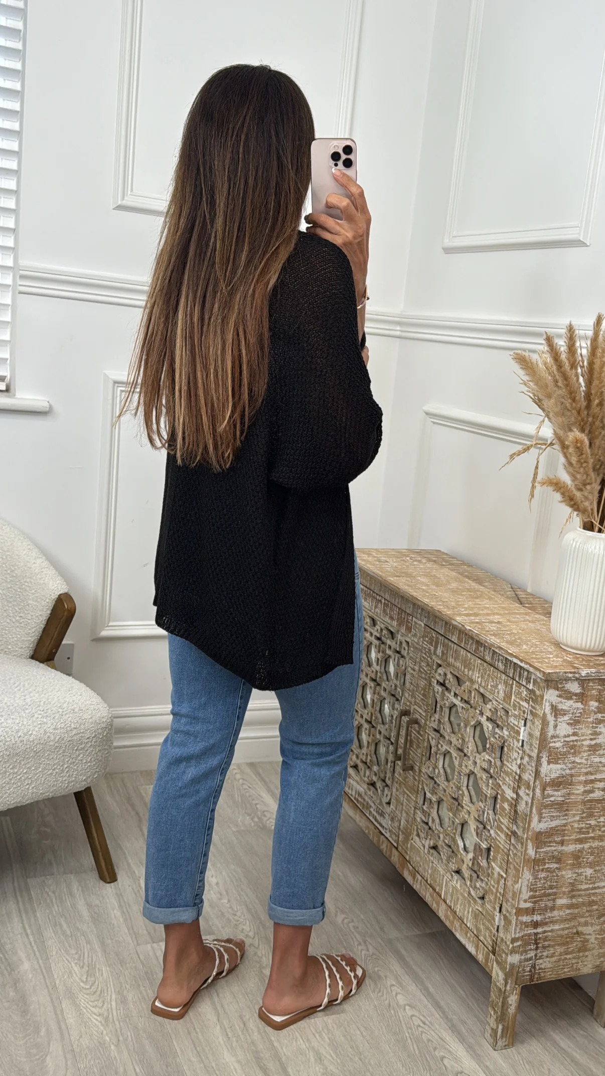 Clara Black Knit Cardigan - Image 3