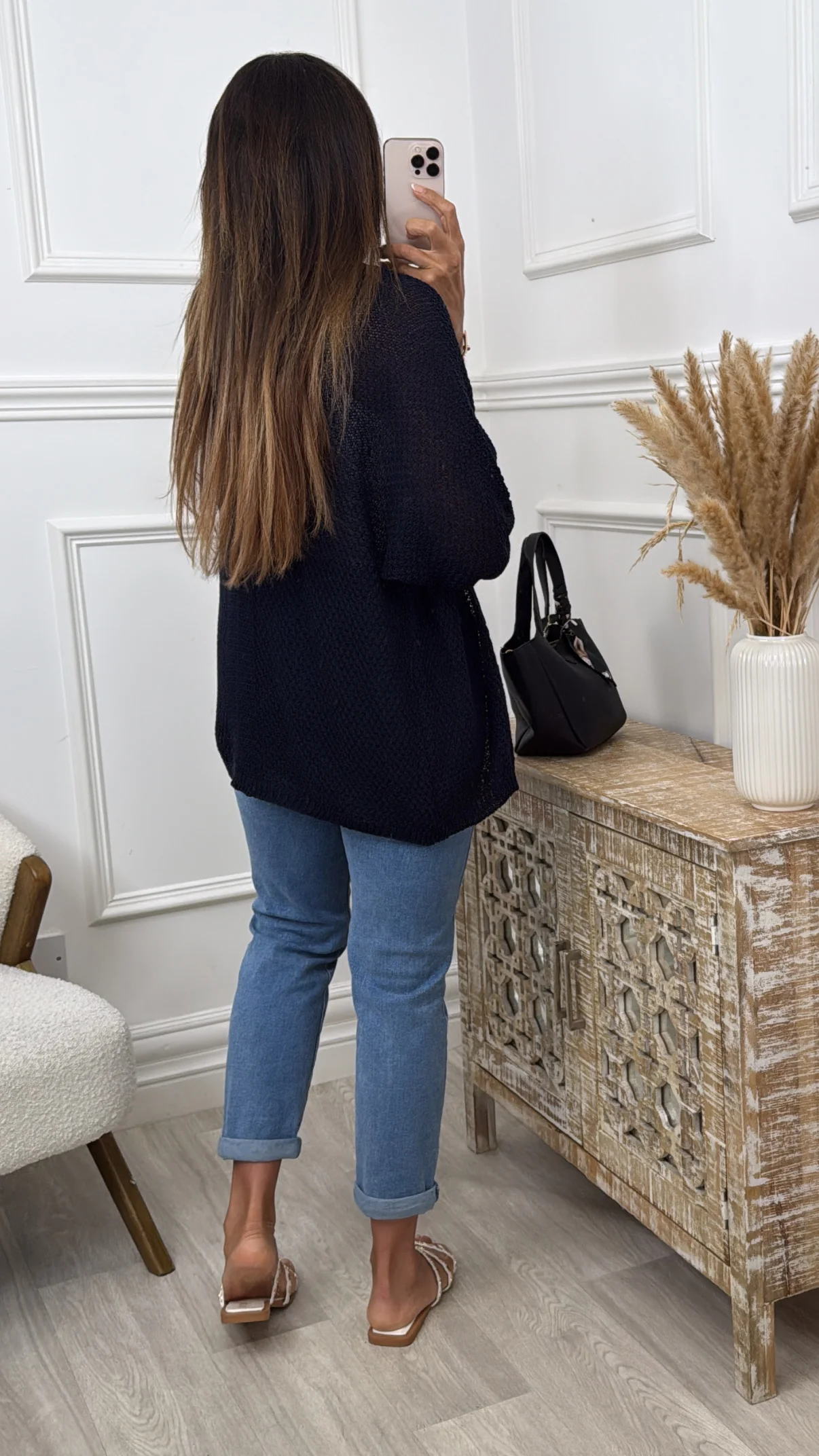 Clara Navy Knit Cardigan - Image 4