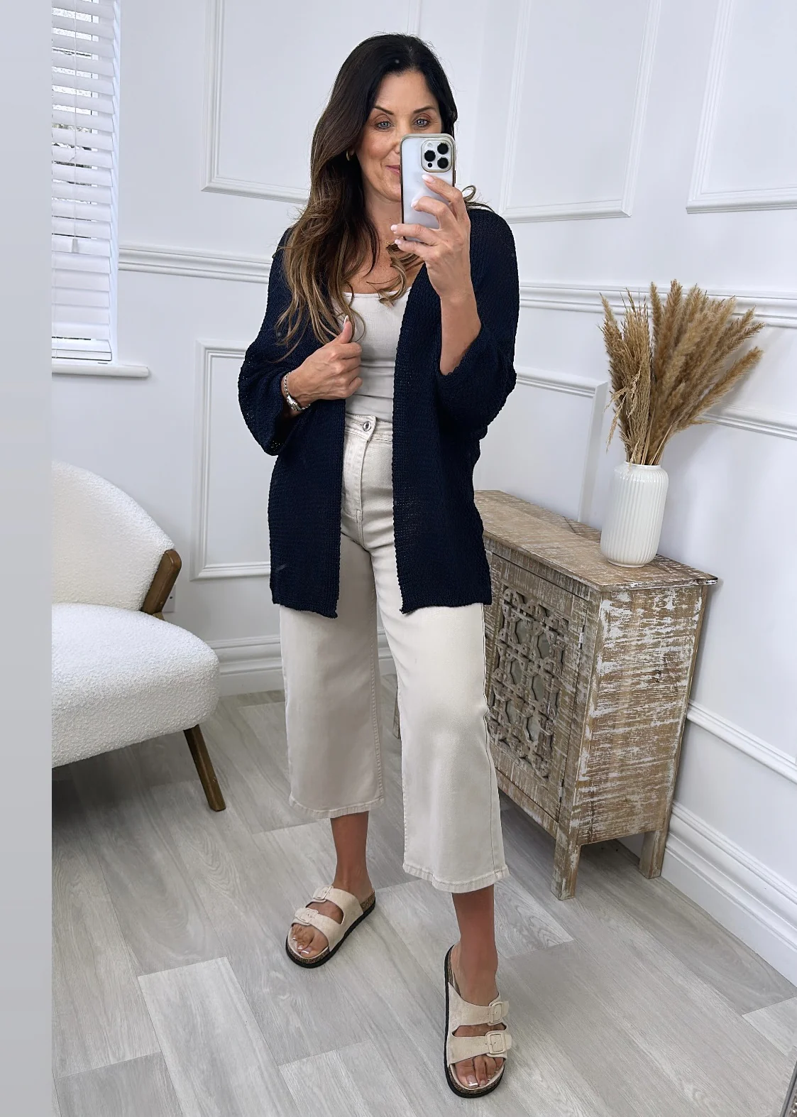 Clara Navy Knit Cardigan - Image 5
