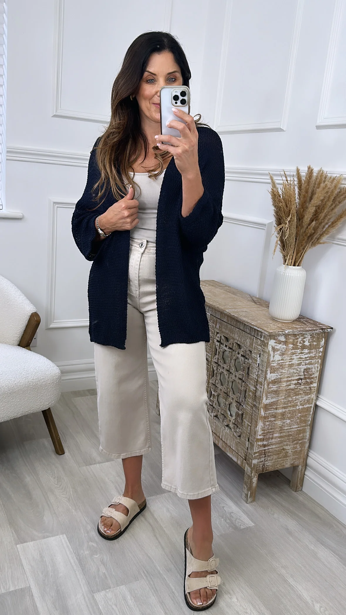 Clara Navy Knit Cardigan - Image 6