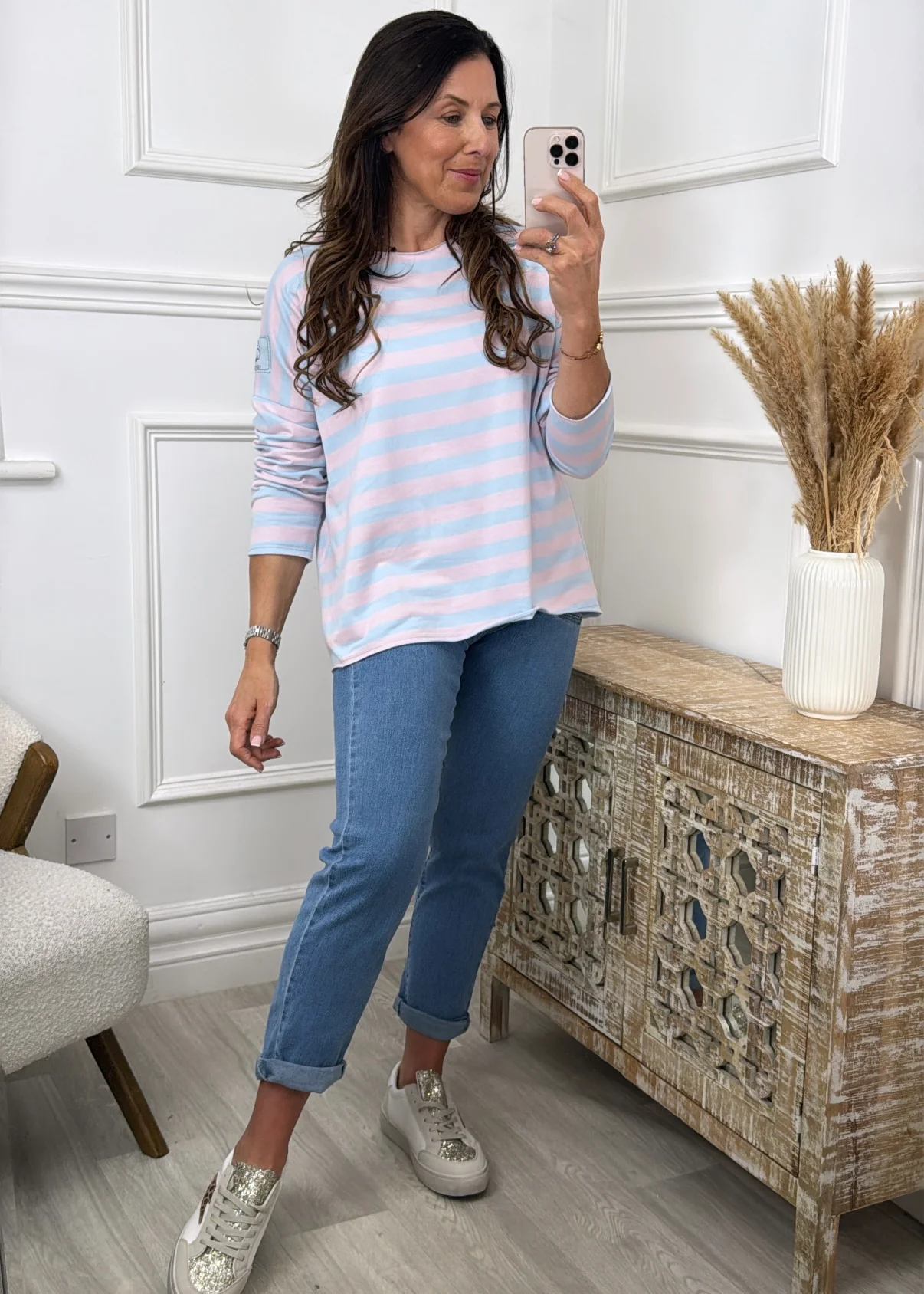 Dakota Blue Stripe Top - Image 4