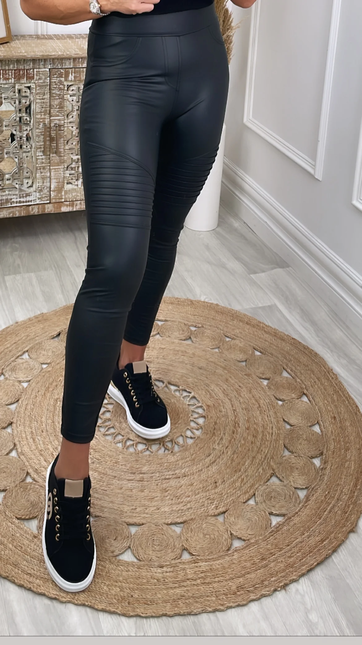Dallas Black High Waisted Stitched Leggings - Image 14