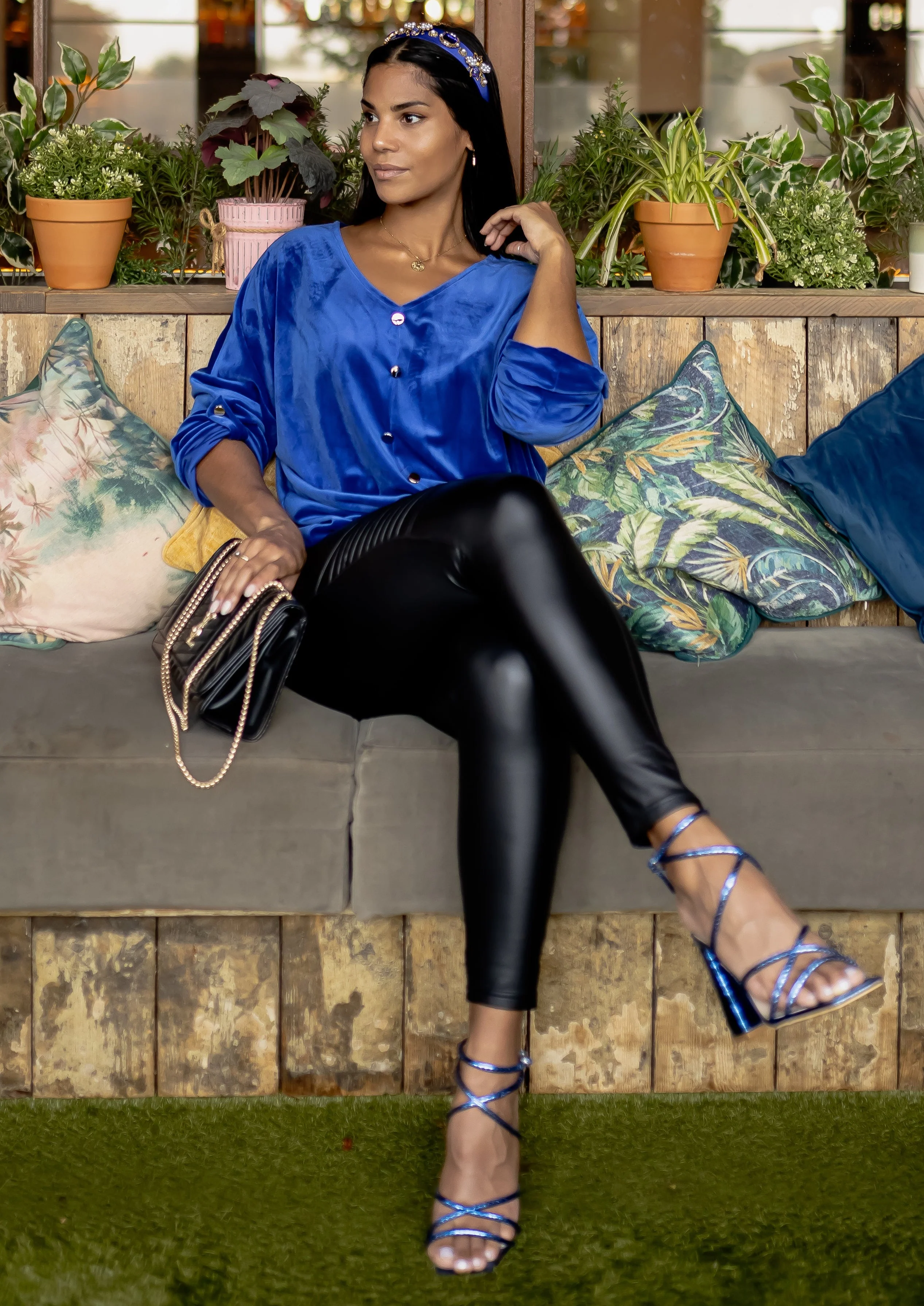 Dallas Black High Waisted Stitched Leggings - Image 3