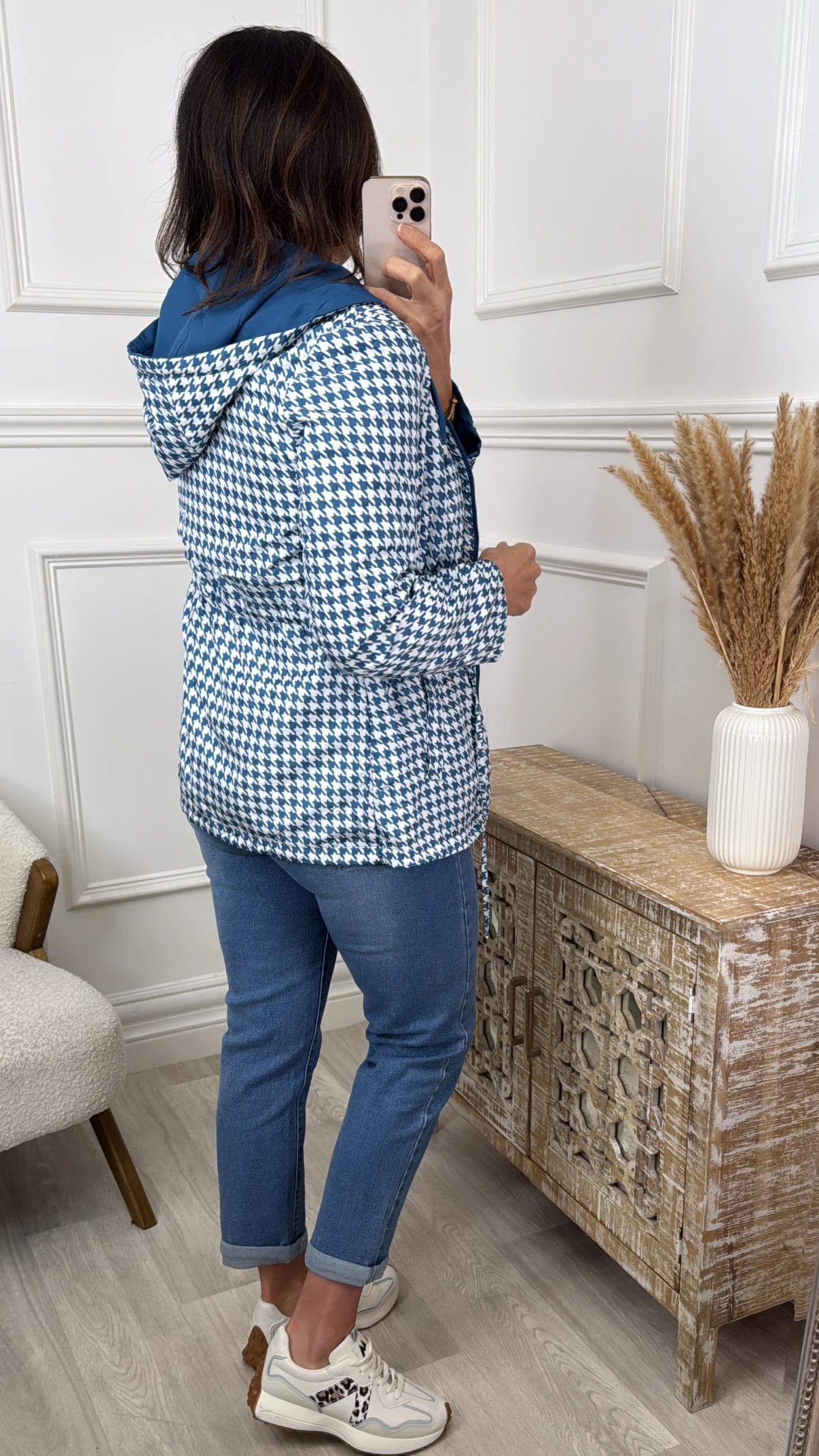 Danielle Blue Long Rain Jacket - Image 6