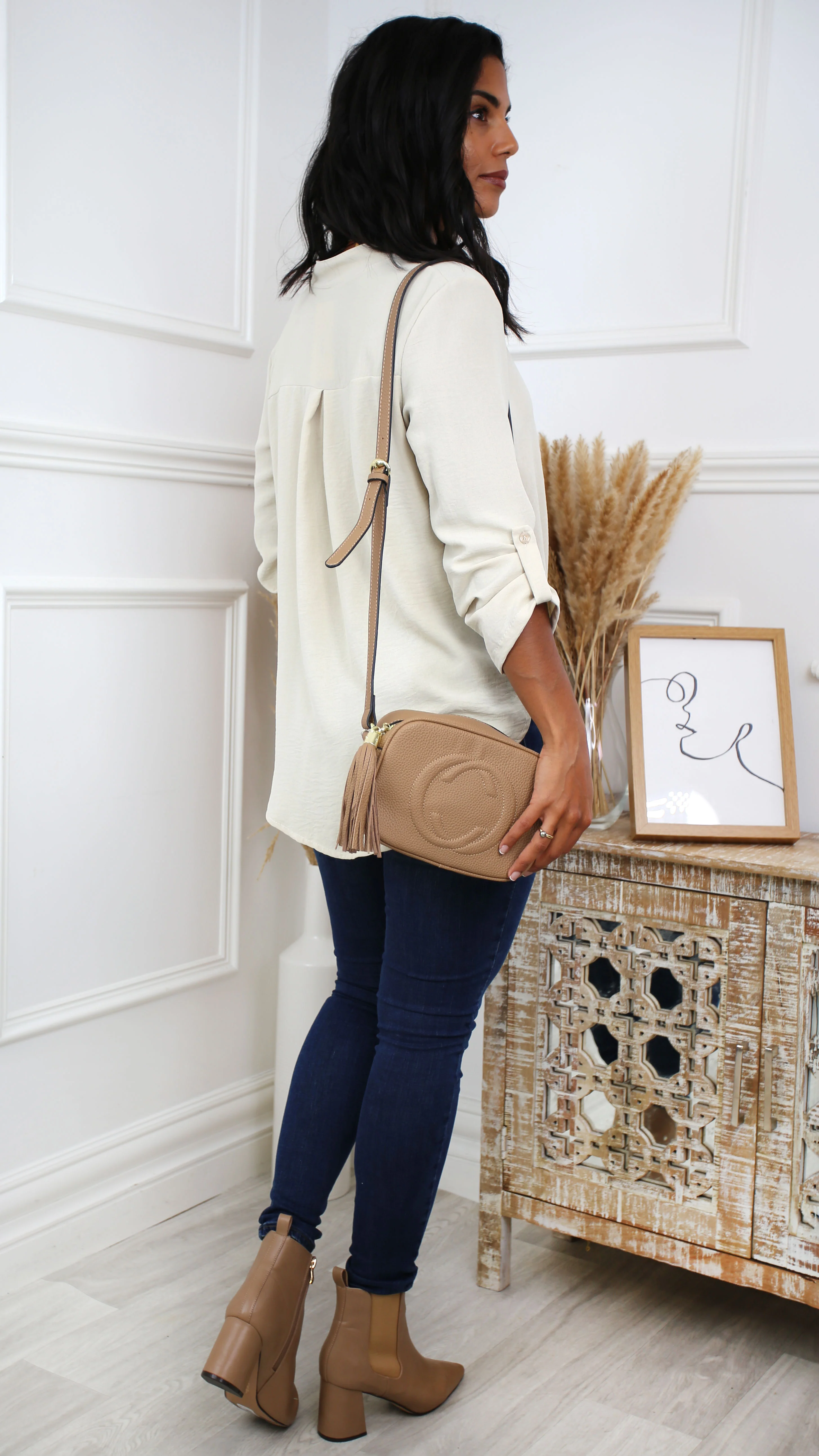 Darcy Beige Wrap Blouse - Image 8