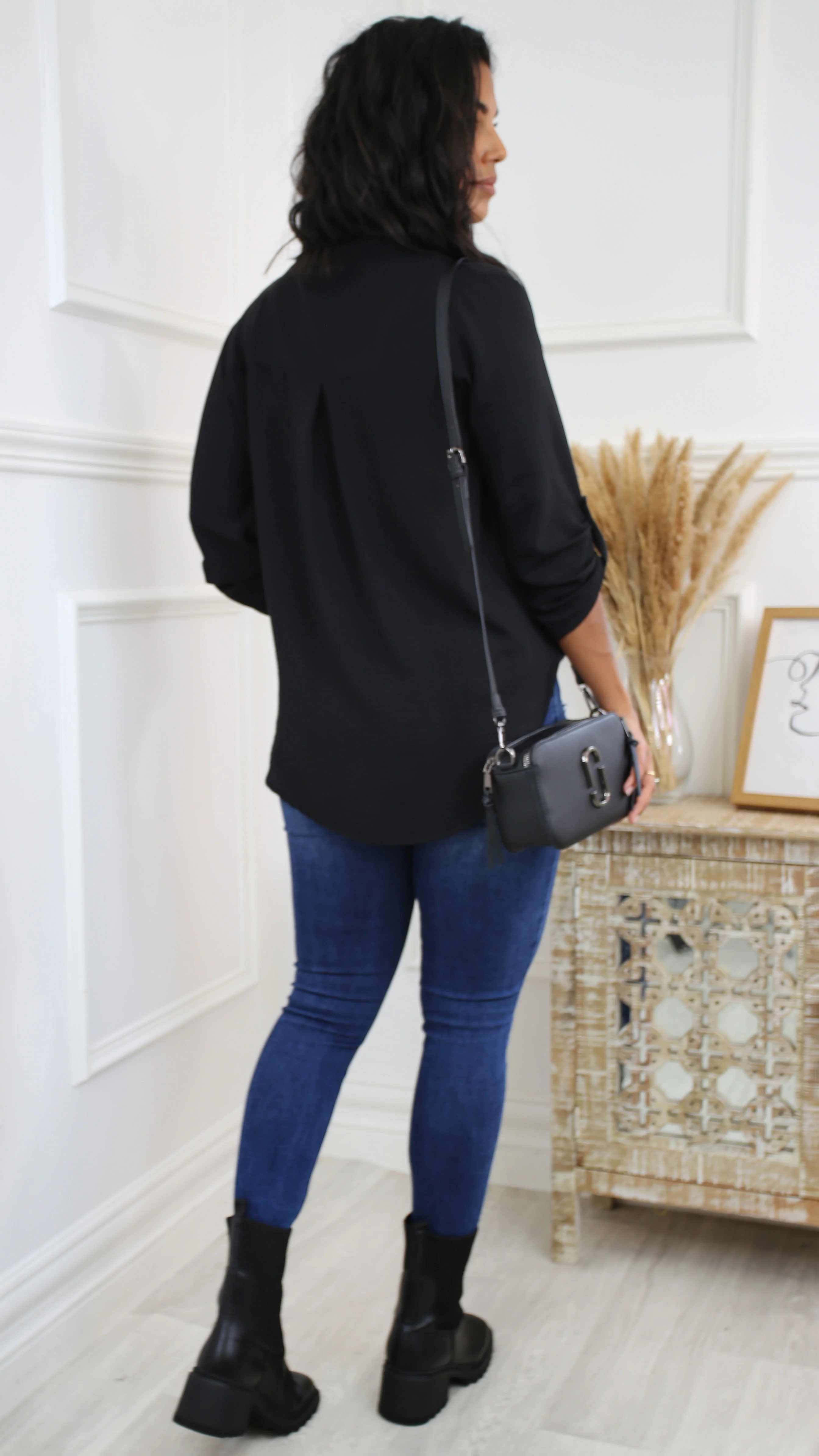 Darcy Black Wrap Blouse - Image 4