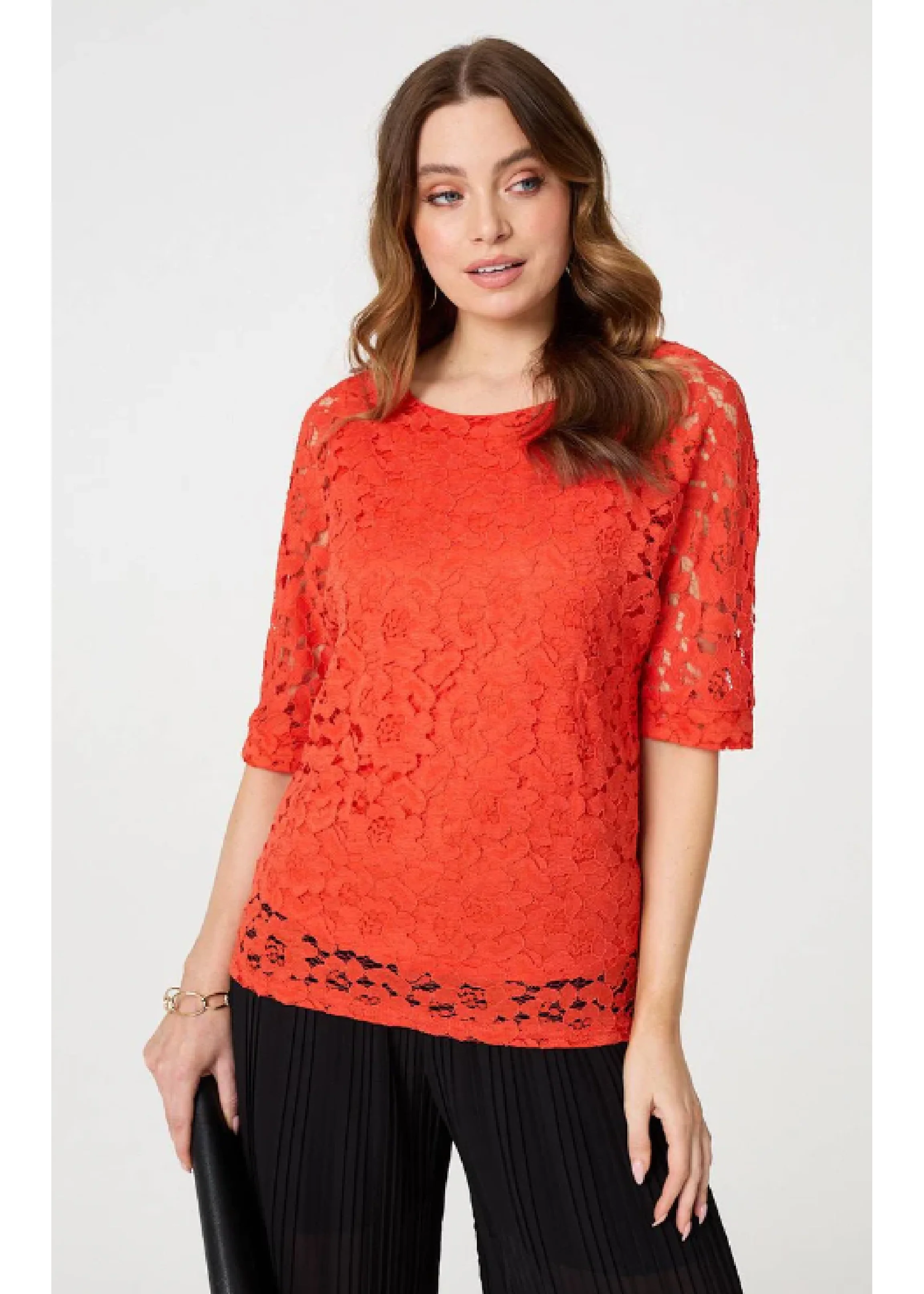Deirdre Coral Floral Lace Blouse - Image 5