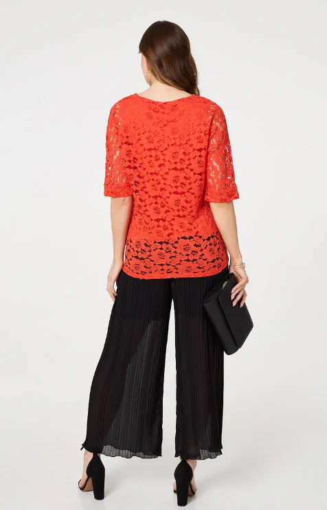 Deirdre Coral Floral Lace Blouse - Image 6