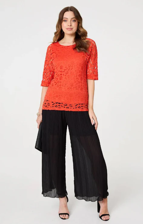 Deirdre Coral Floral Lace Blouse - Image 7