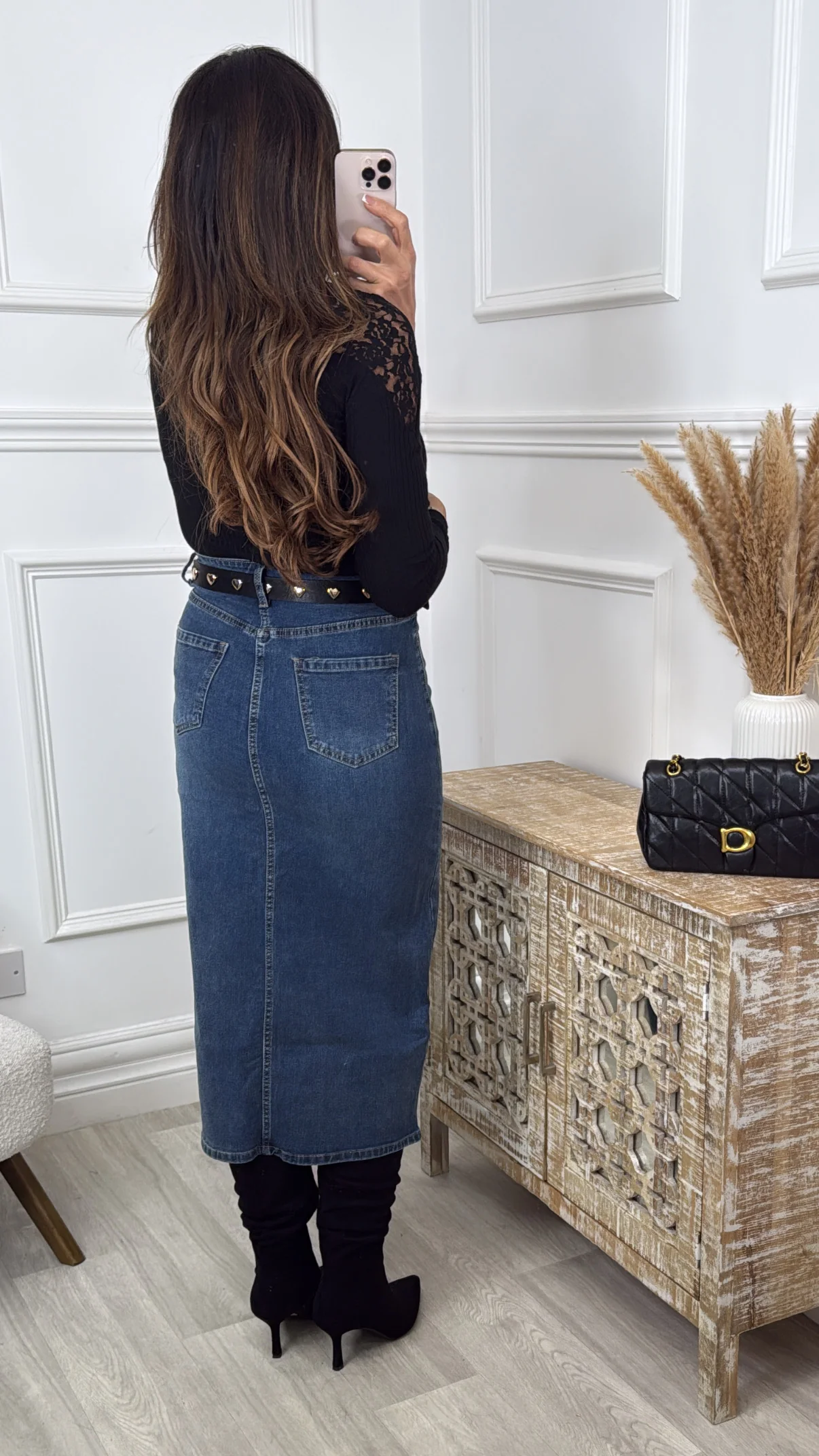 Della Blue Denim Midi Skirt - Image 4