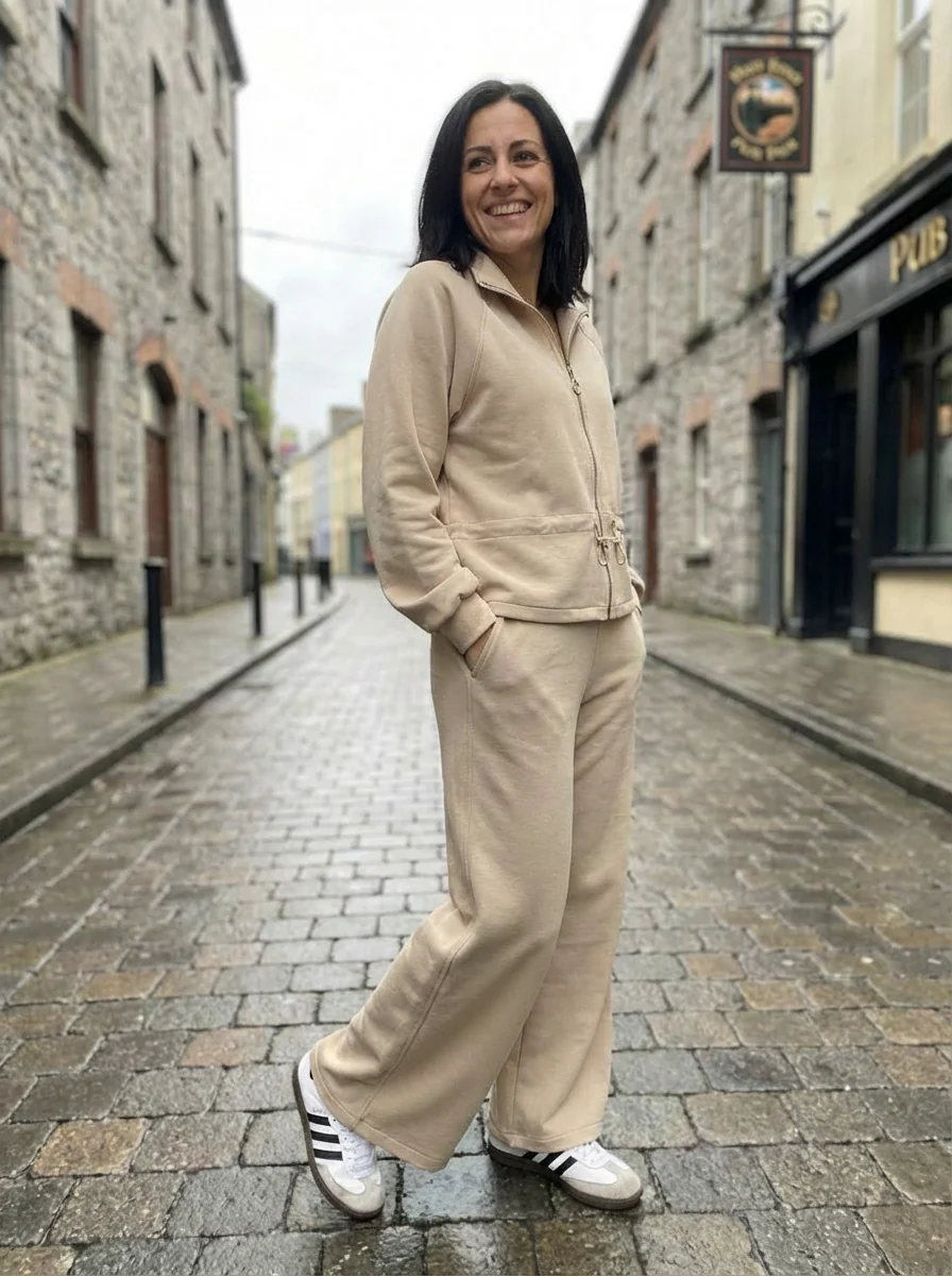 Demi Beige Zip Thru Tracksuit - Image 4